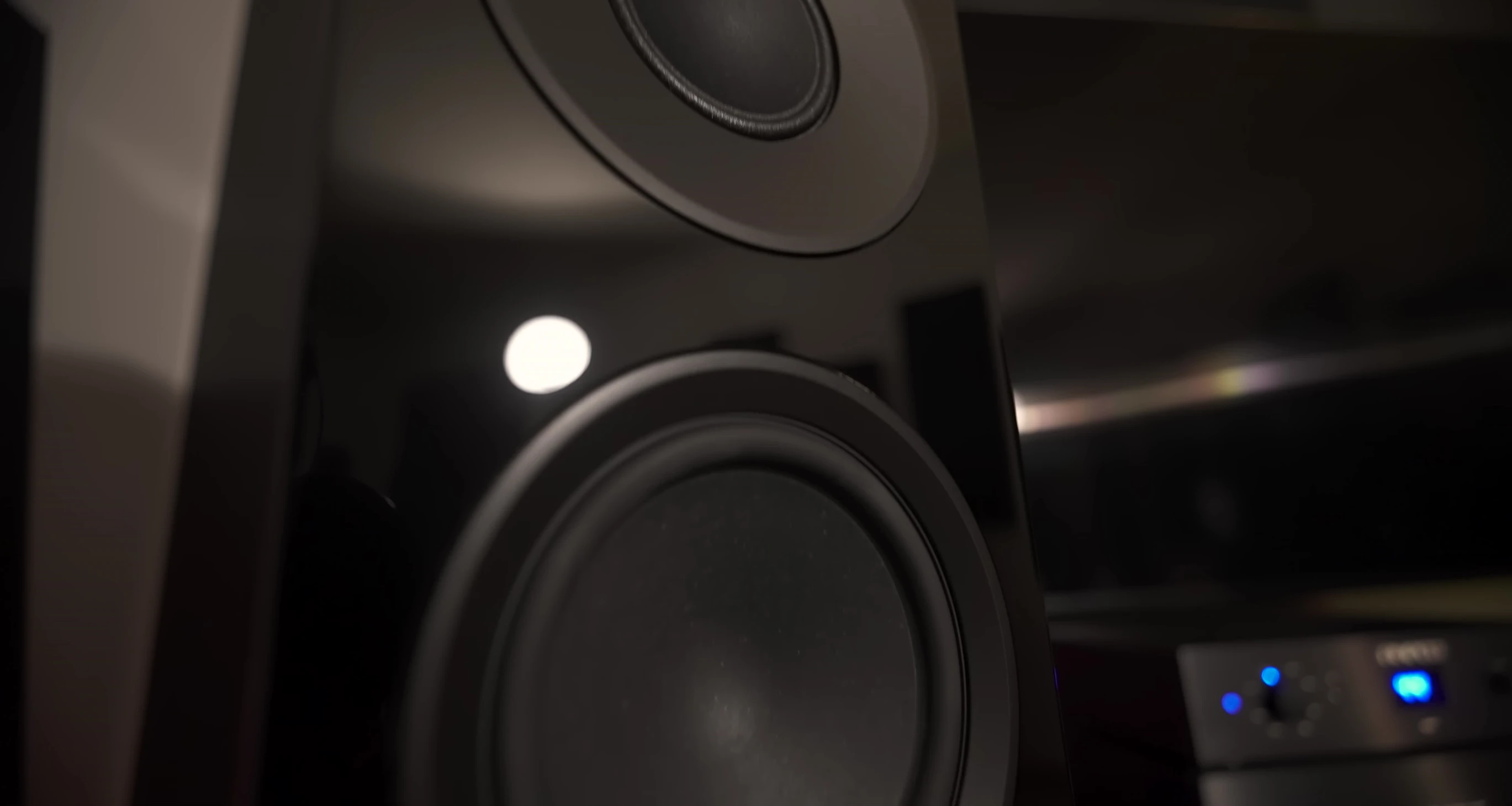 Close-up of a black speaker