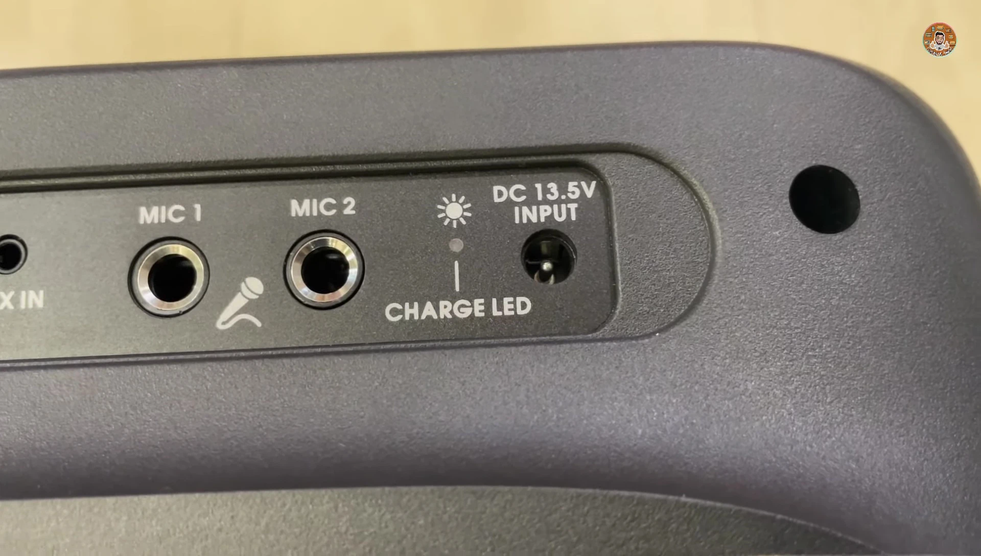 Portable speaker rear panel details