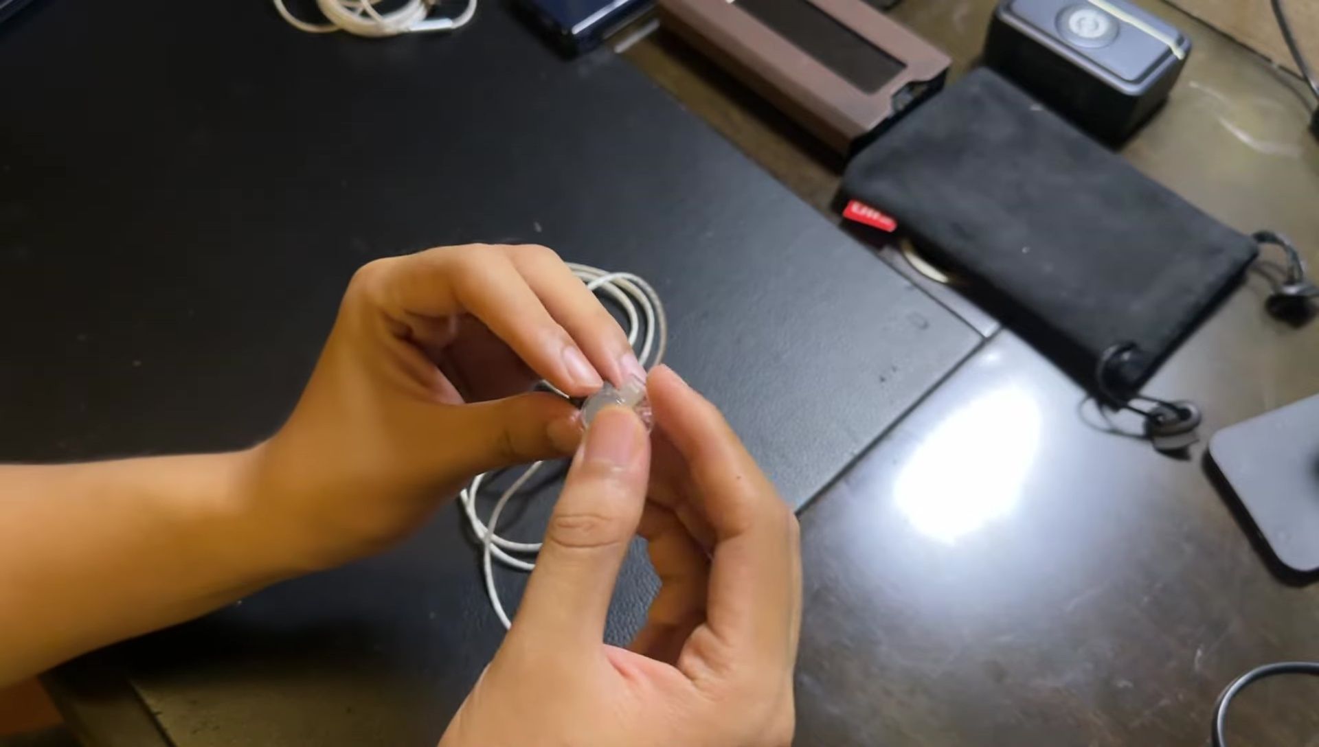 Close-up of the earbud shell