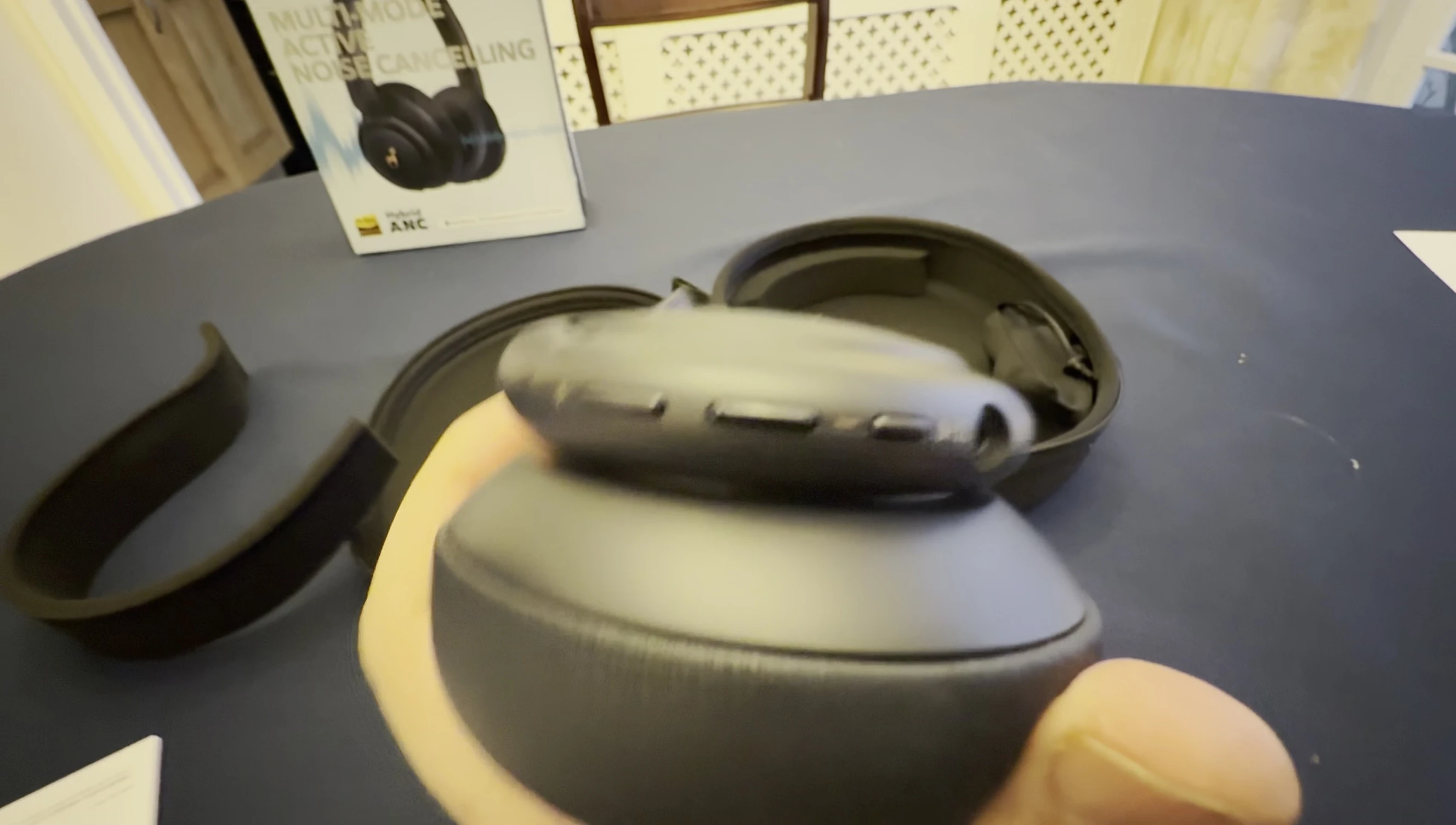 Close-up of control buttons and charging port