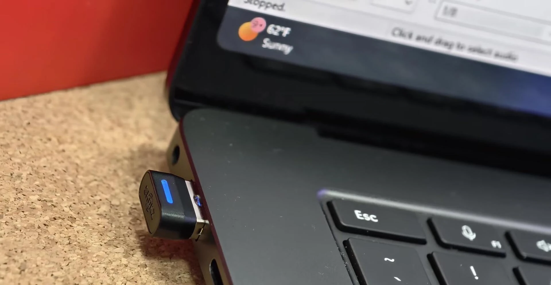 The USB-C charging port of the headset
