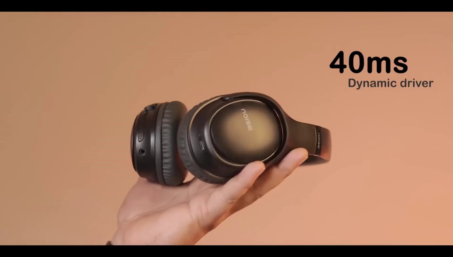 Close-up of the Noise headphones highlighting features
