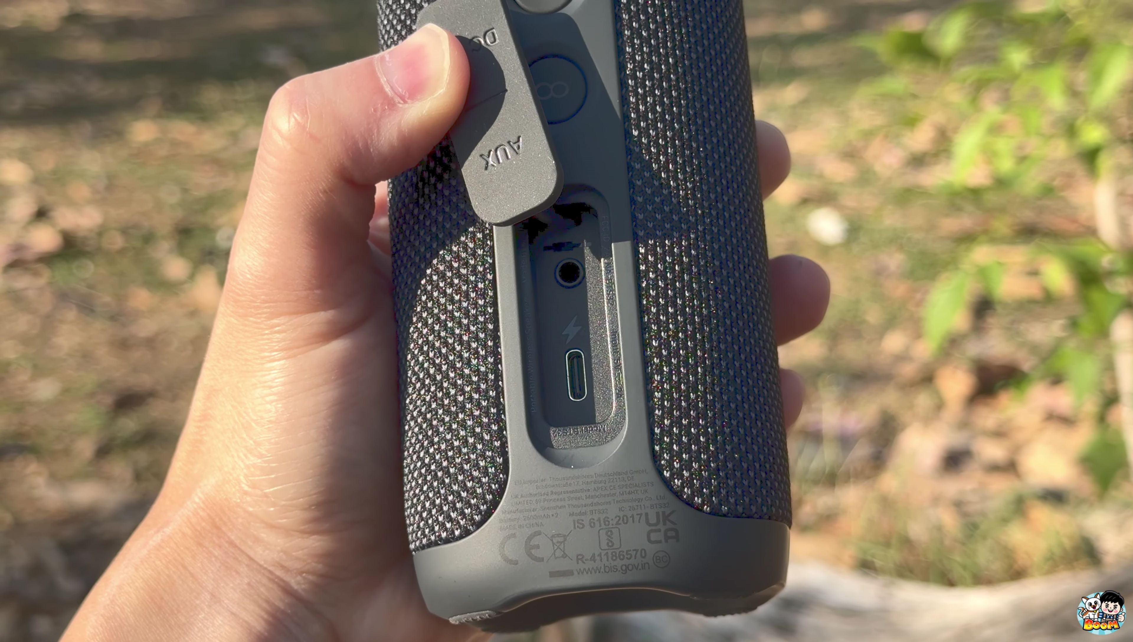Close-up of the waterproof rubber port covers