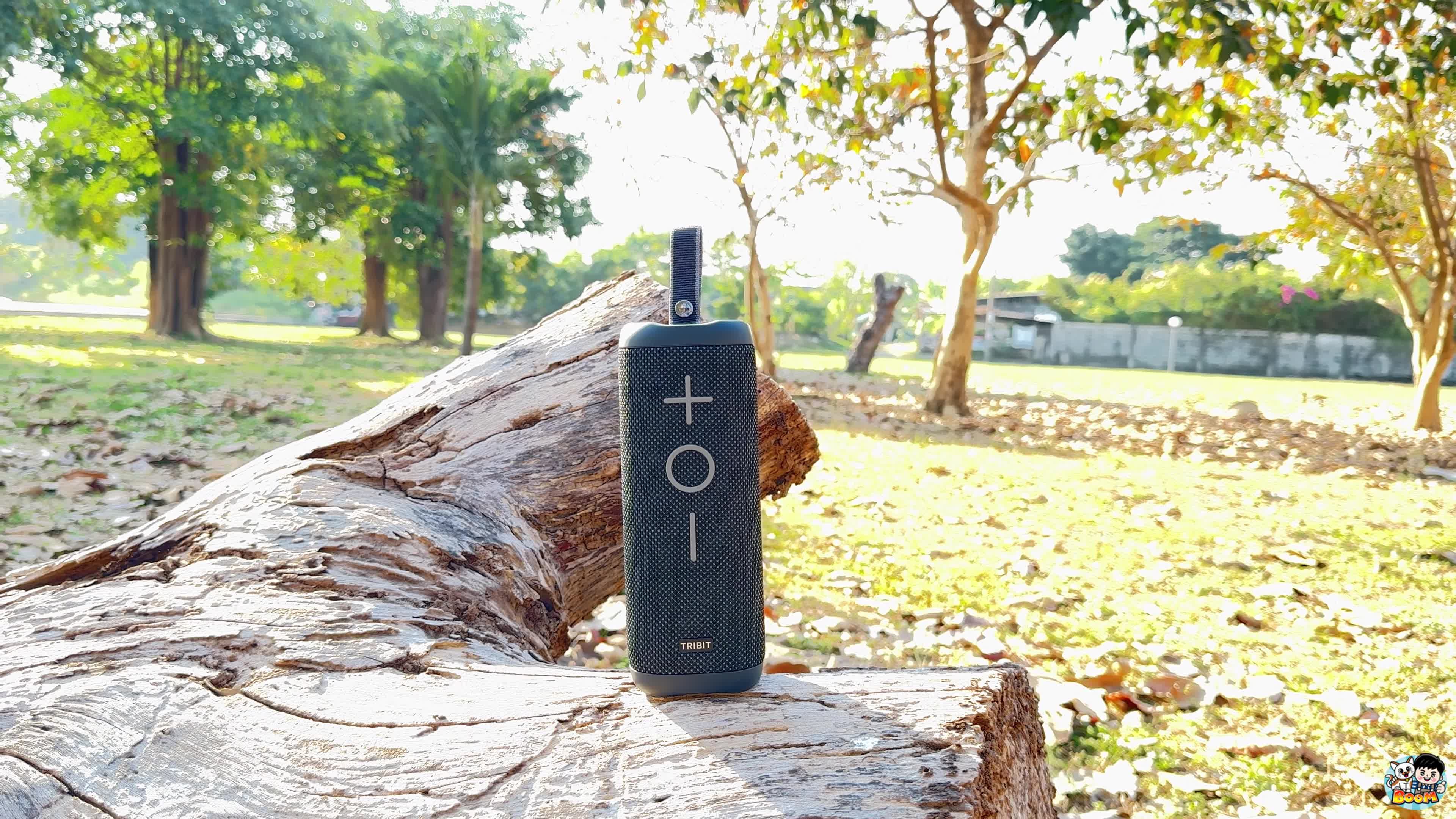 Close-up of the Tribit StormBox 2 speaker showcasing its design