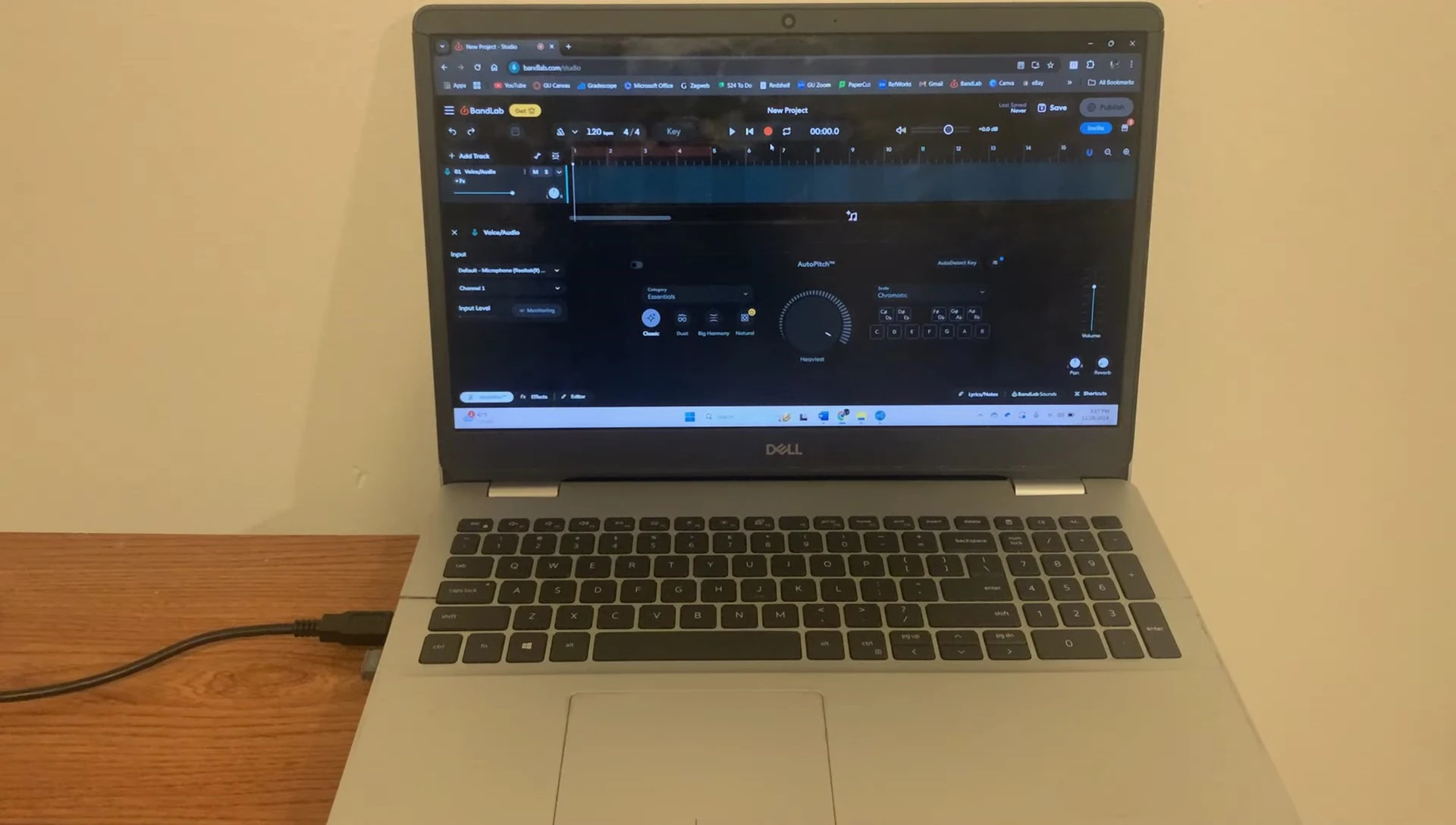 The interface is shown ready to record.