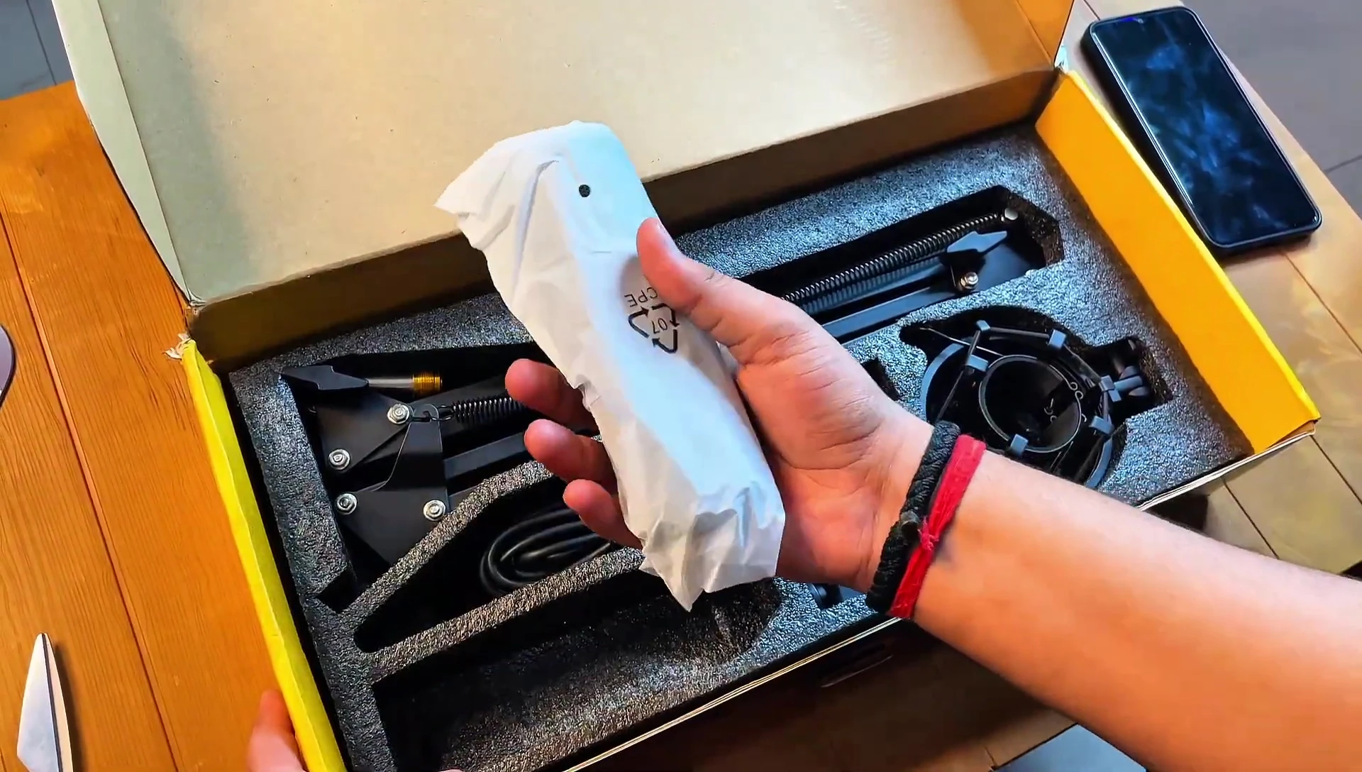 Close-up of the microphone showing its sturdy build
