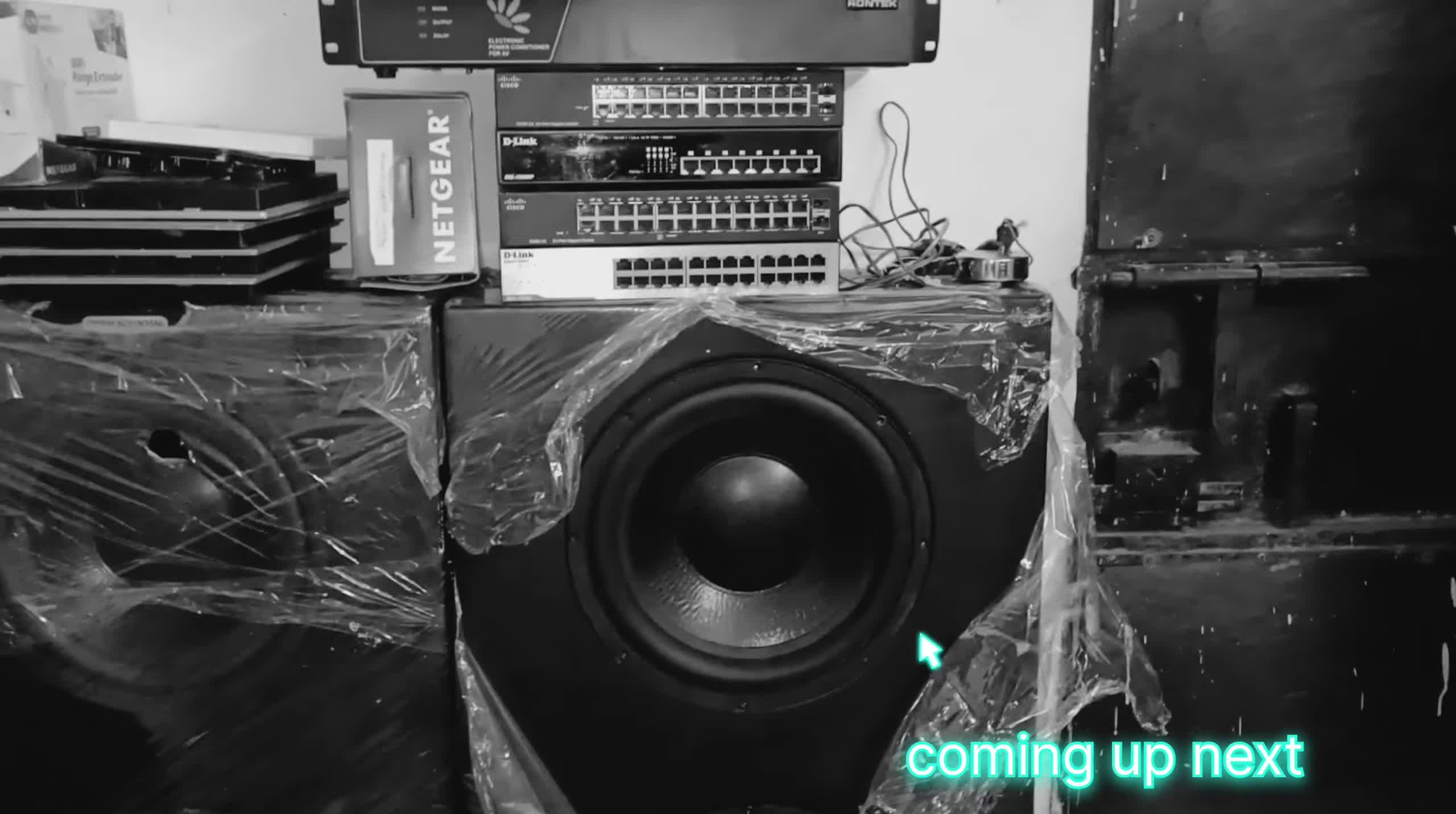 A complete speaker set displayed