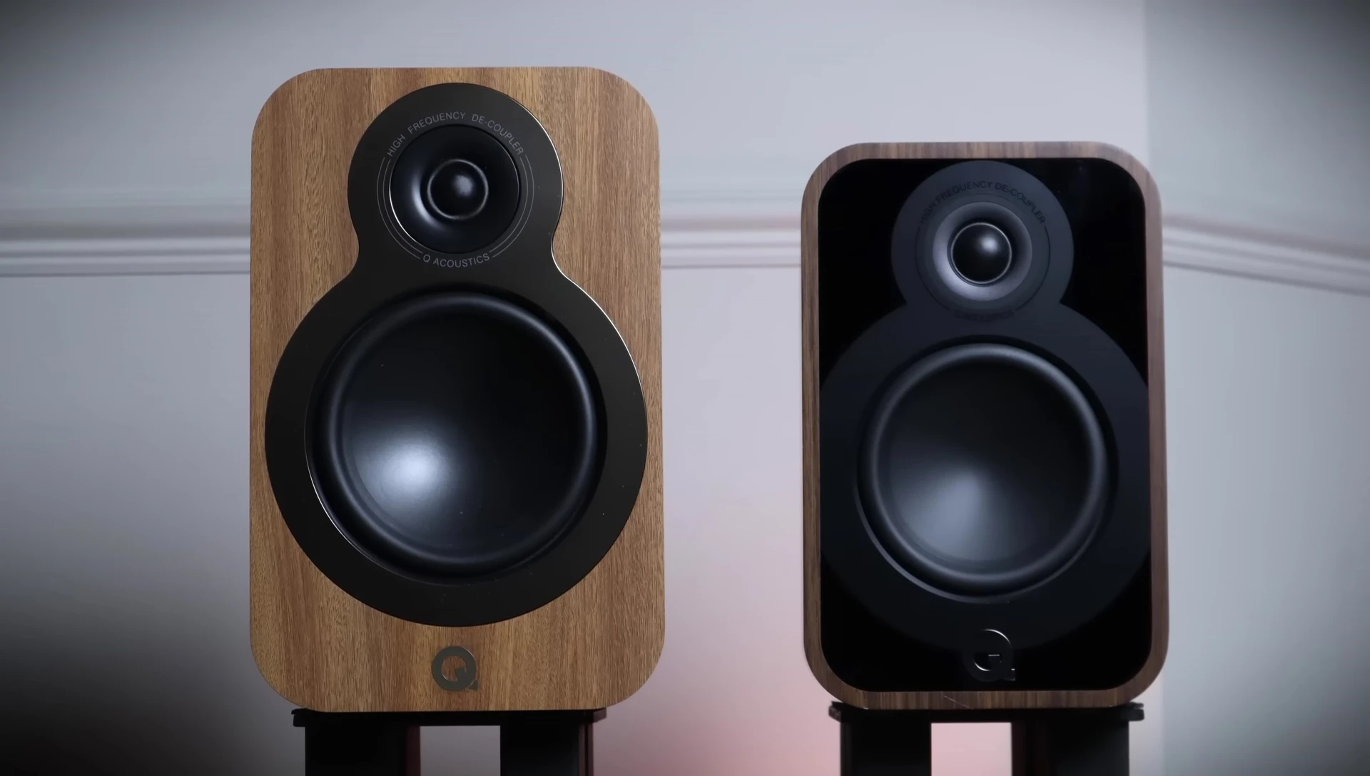 Comparison shot of the 3030C and 5020 speakers.