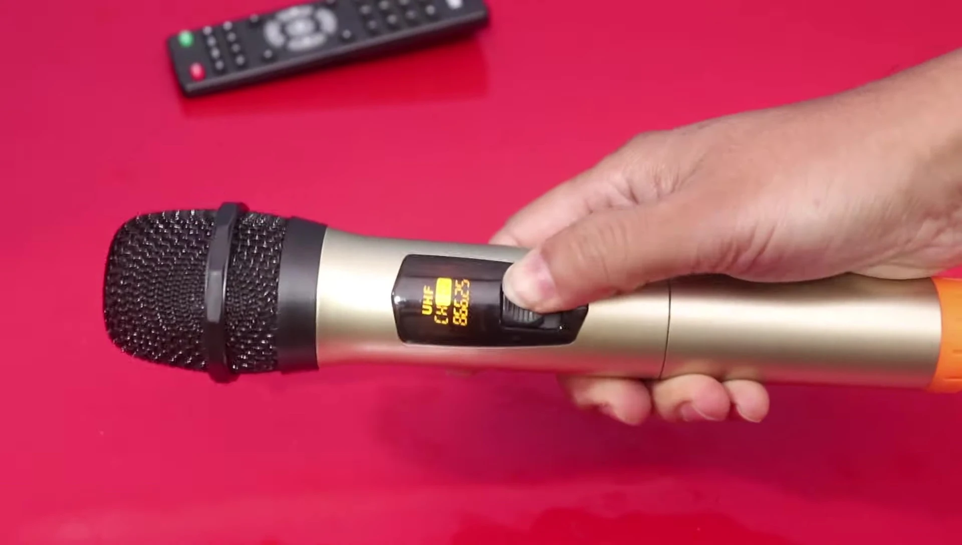 The included professional wireless microphone.