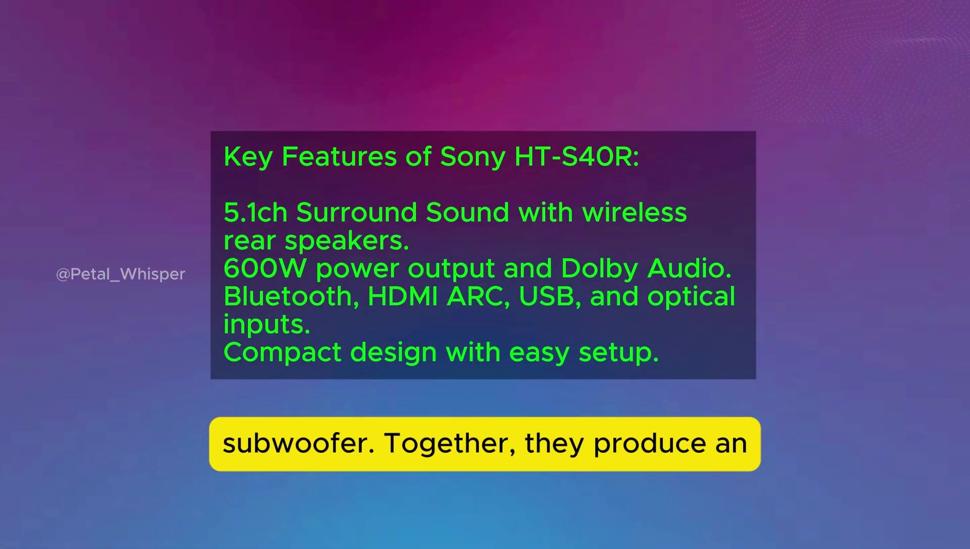 Soundbar's display showing various audio settings