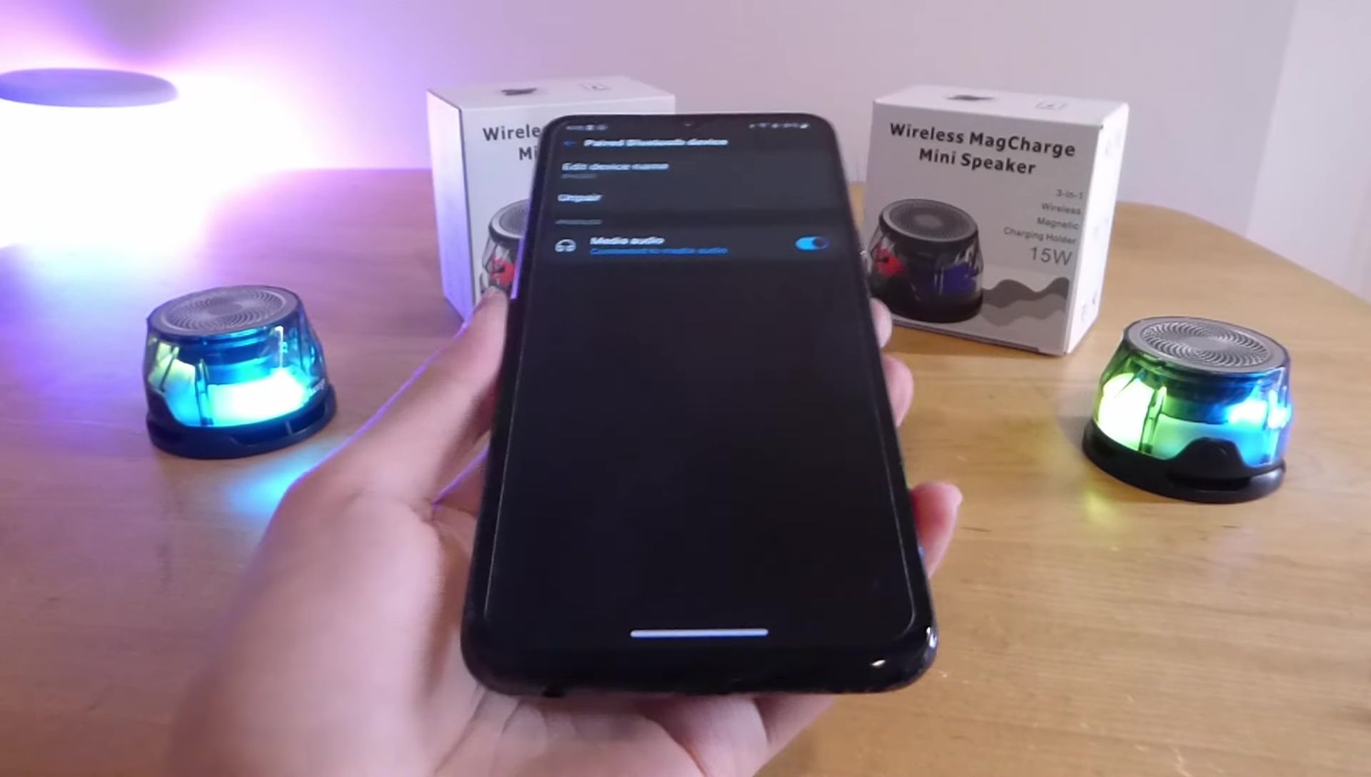 Screenshot showing the Bluetooth connection details for the PowerBeat speaker.