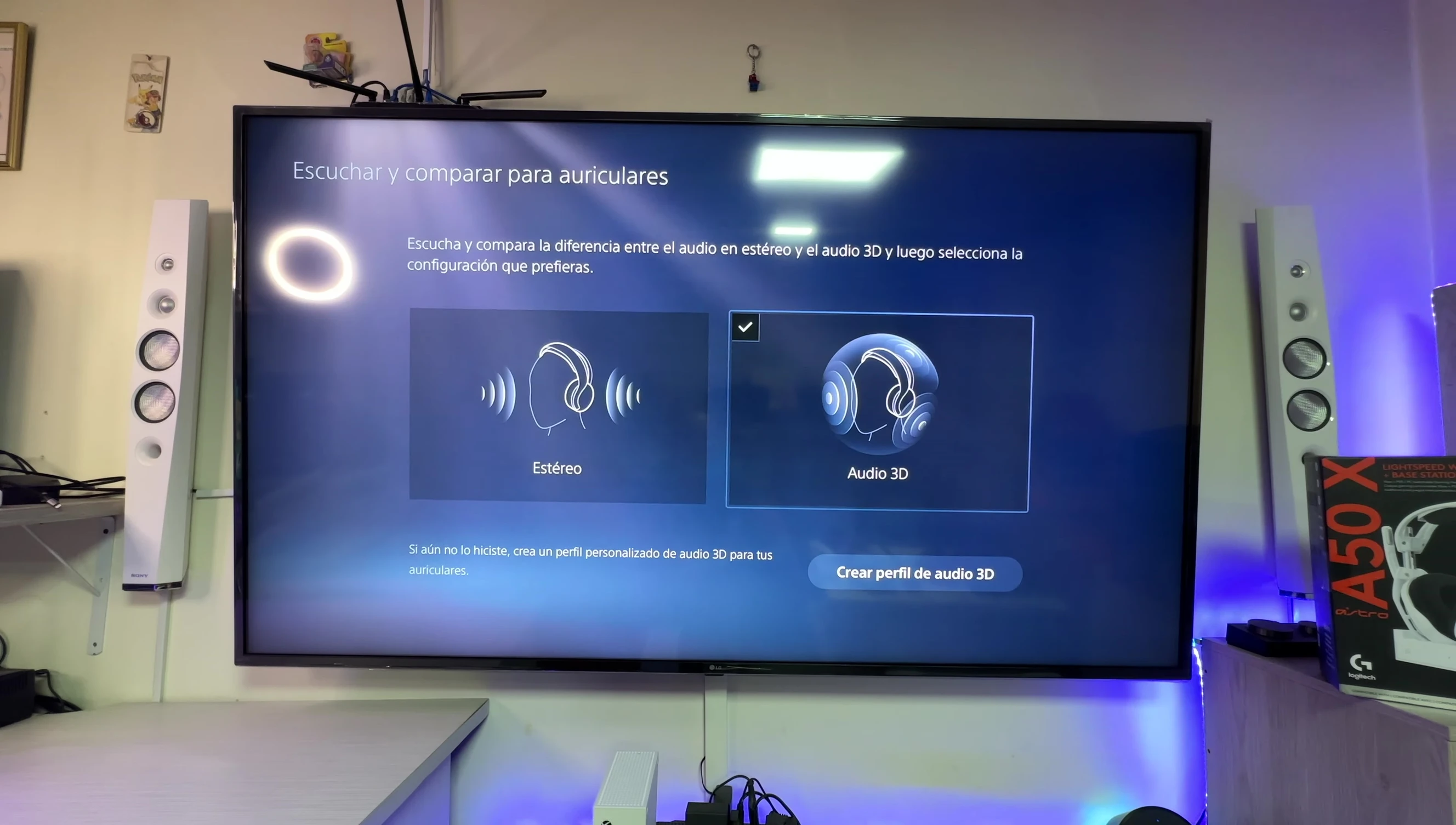 PS5 audio settings menu