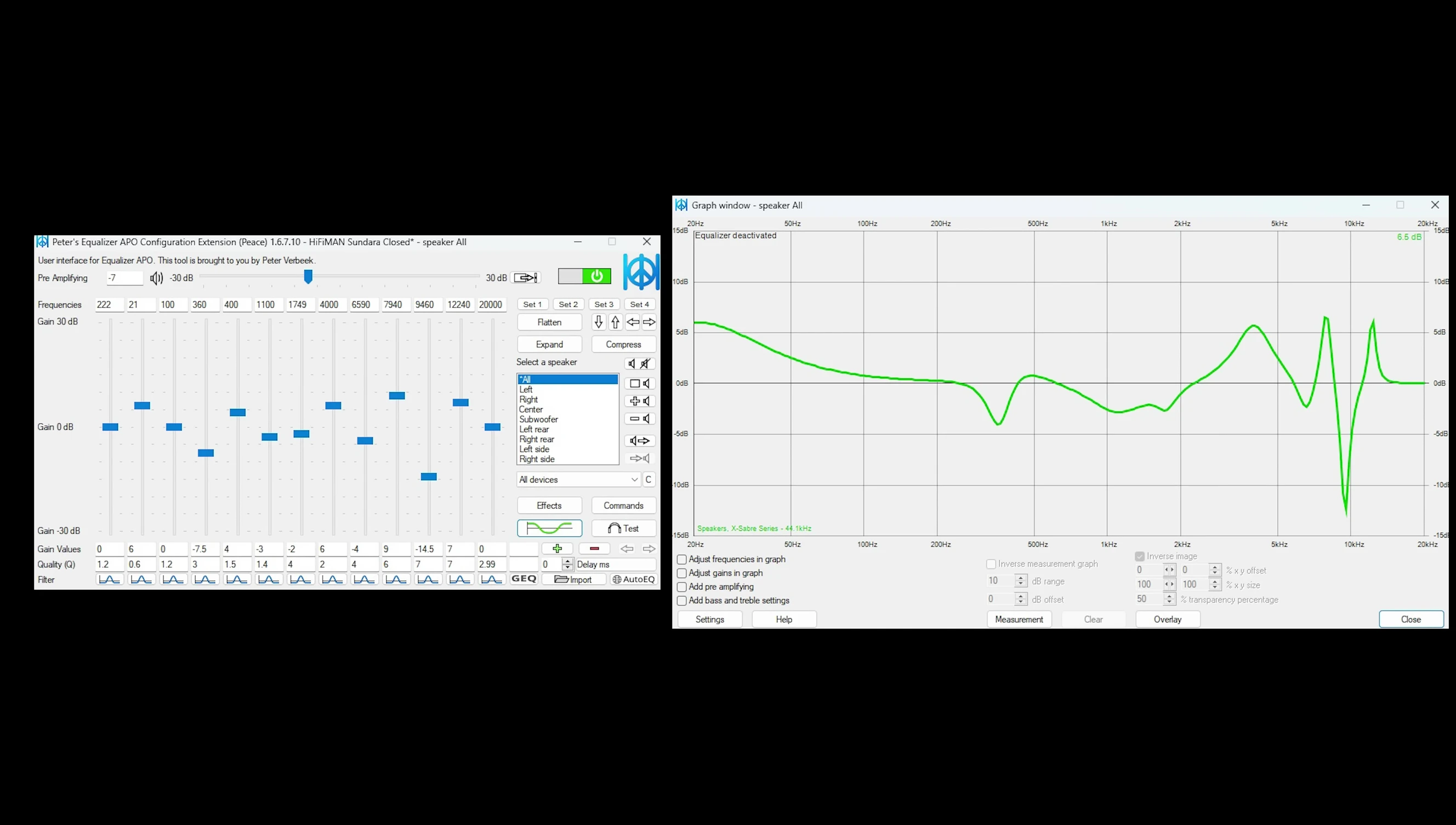 Screenshot displaying the presenter's EQ profile.