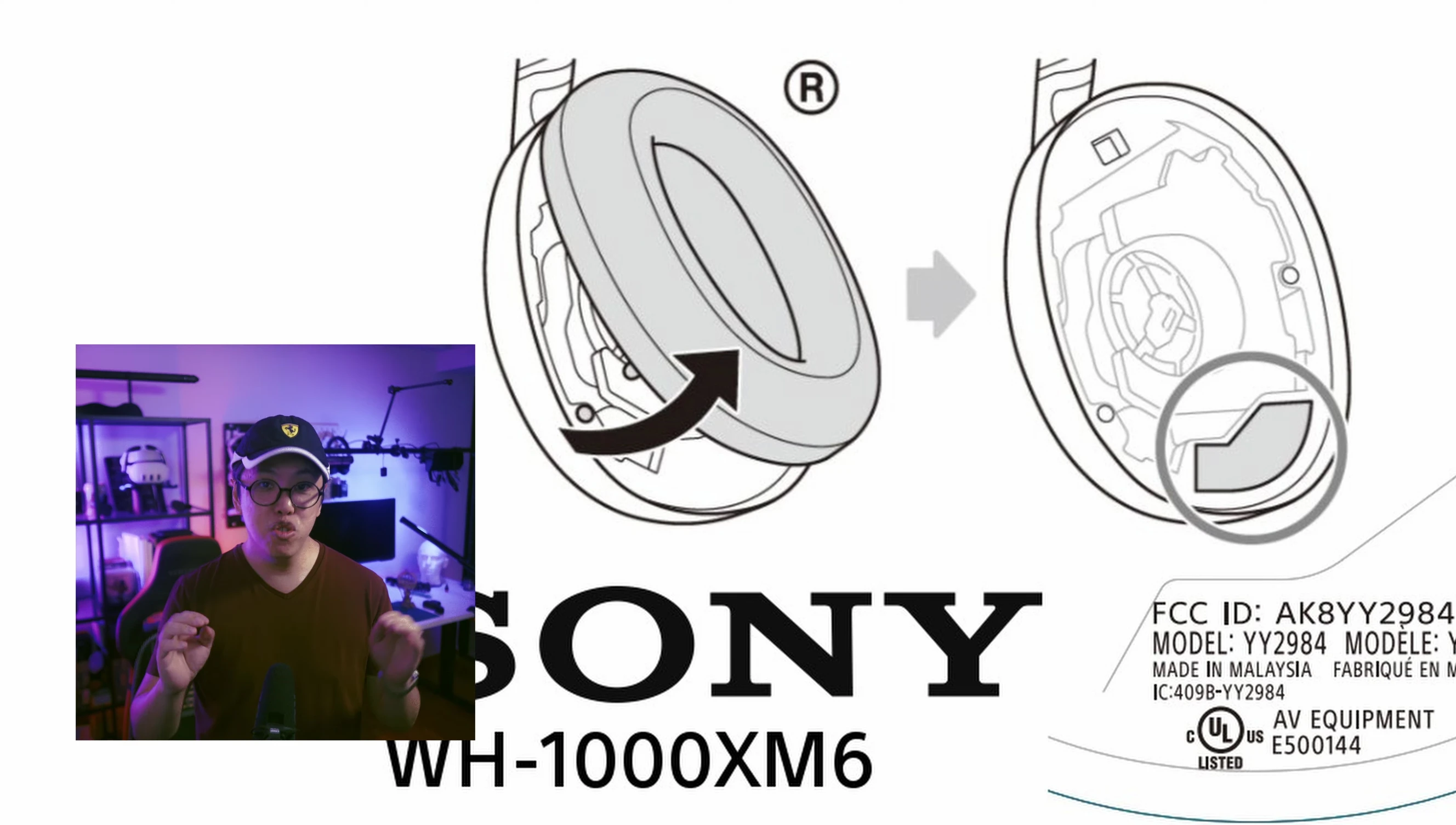 Image from the filing showing the earcup size detail