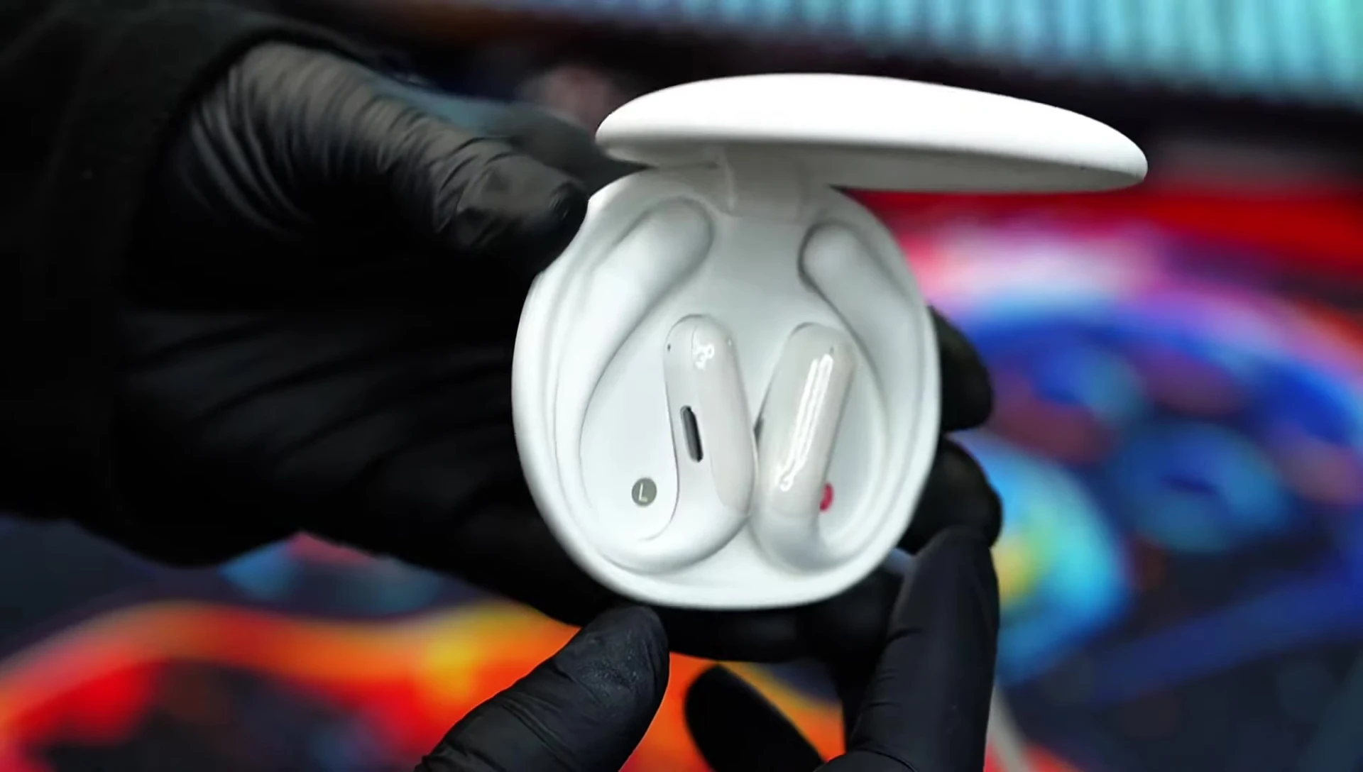 Close up showcasing the headphone speaker