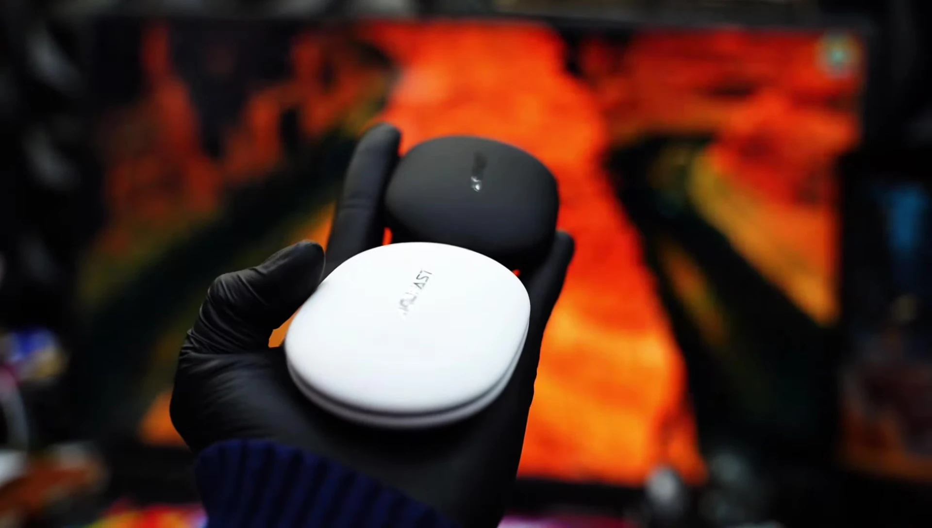 Close up of the microphone