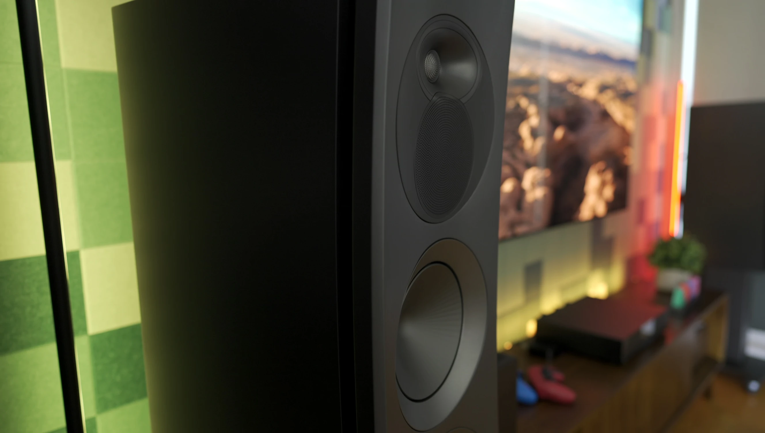 Close-up of the Arendal Sound 1528 Monitor 8 speaker, showcasing its design and drivers.