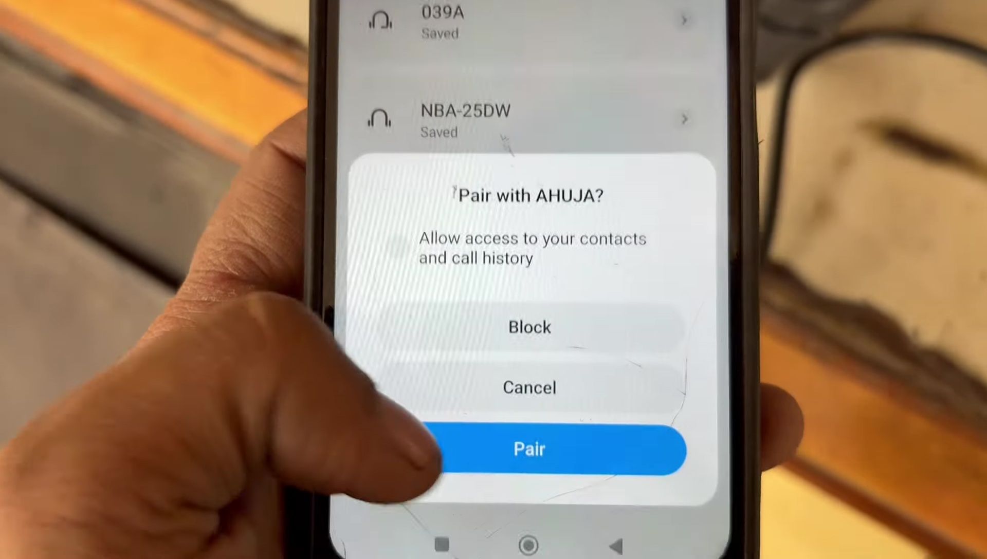 Testing the Bluetooth connectivity.