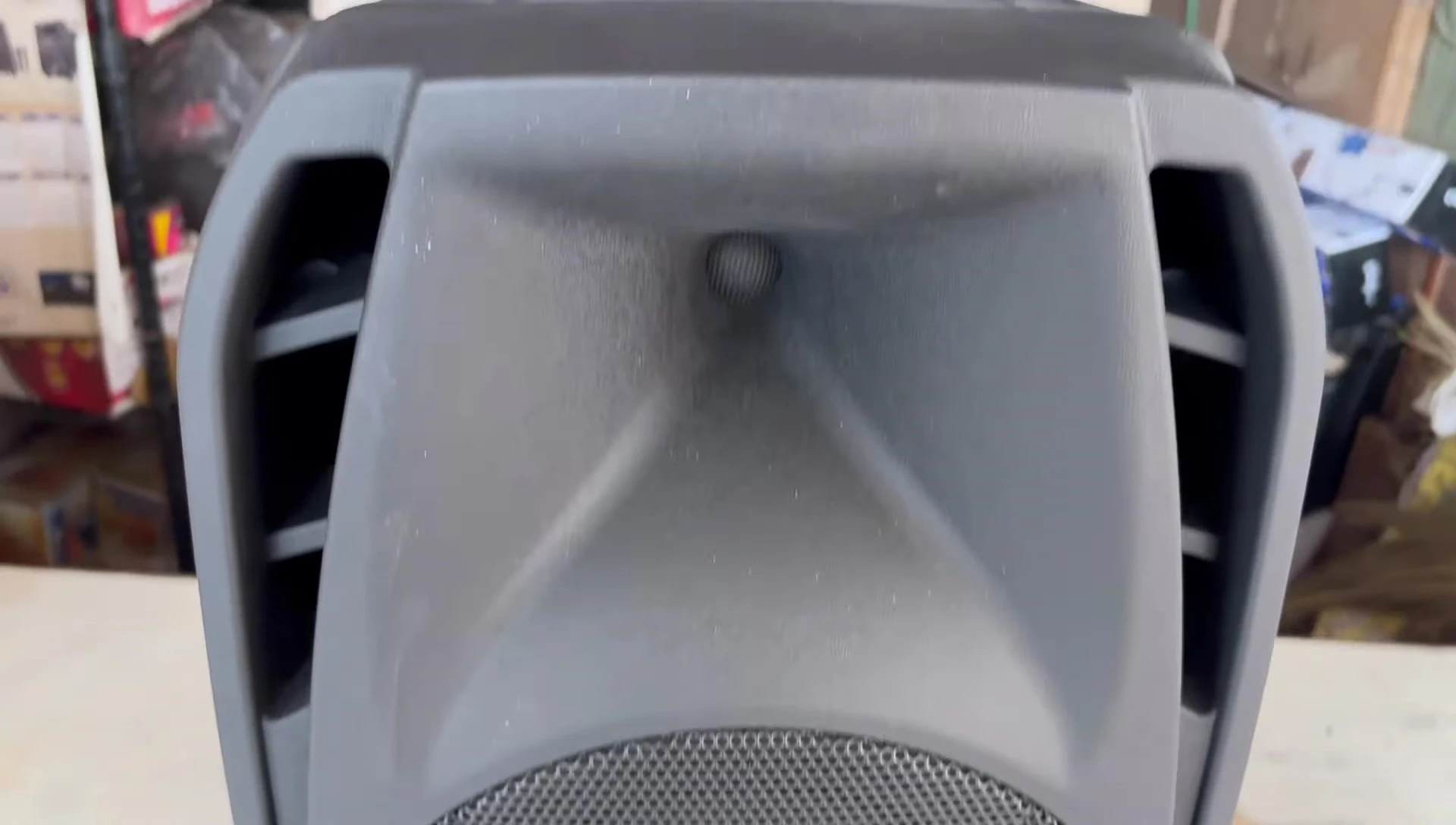Close-up of the speaker's design and build quality.