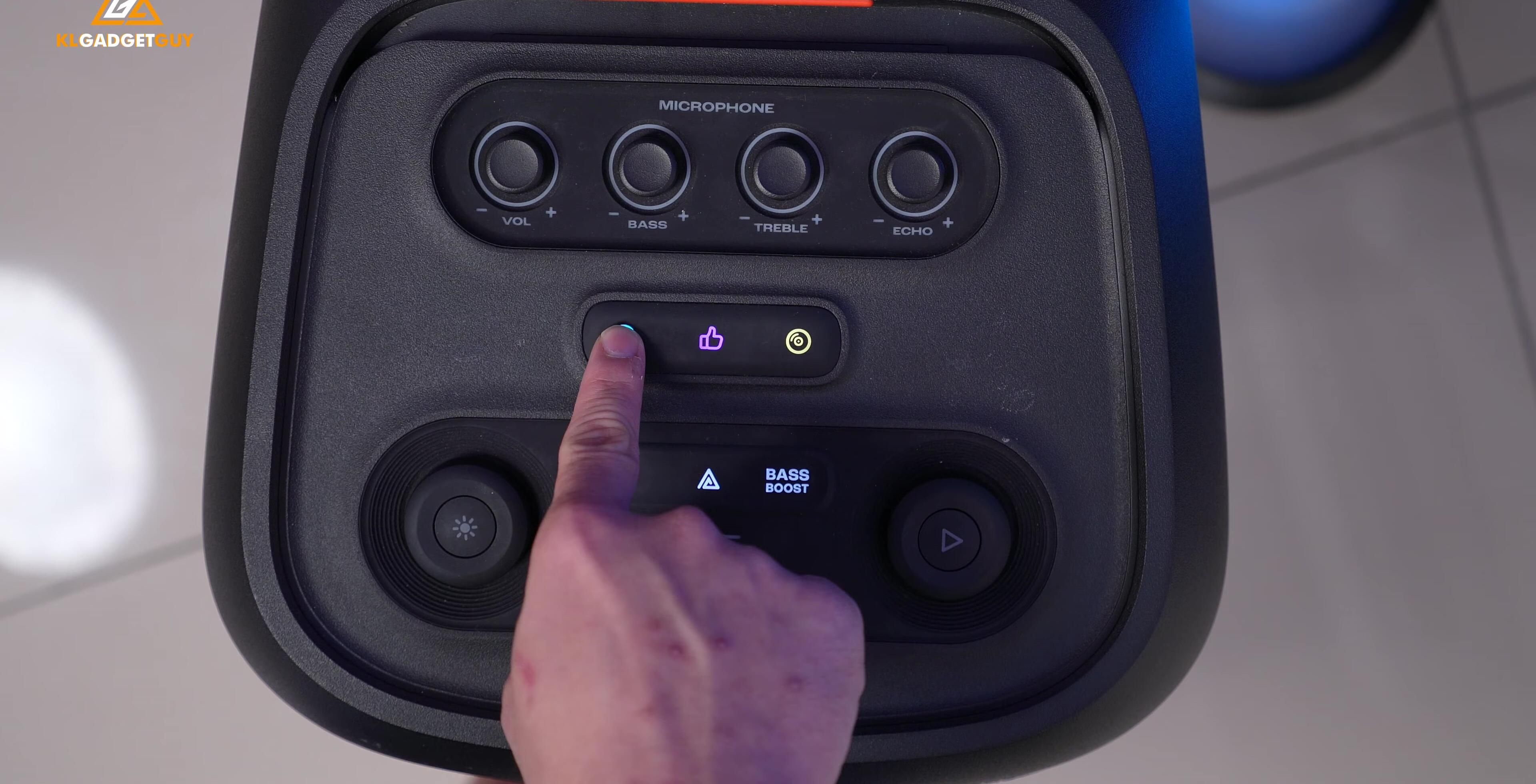 Control panel showing sound effects buttons