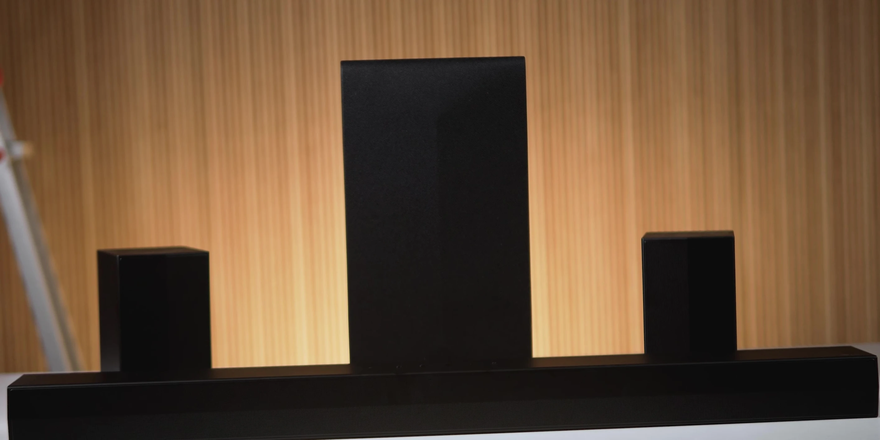 Close-up of the soundbar's design