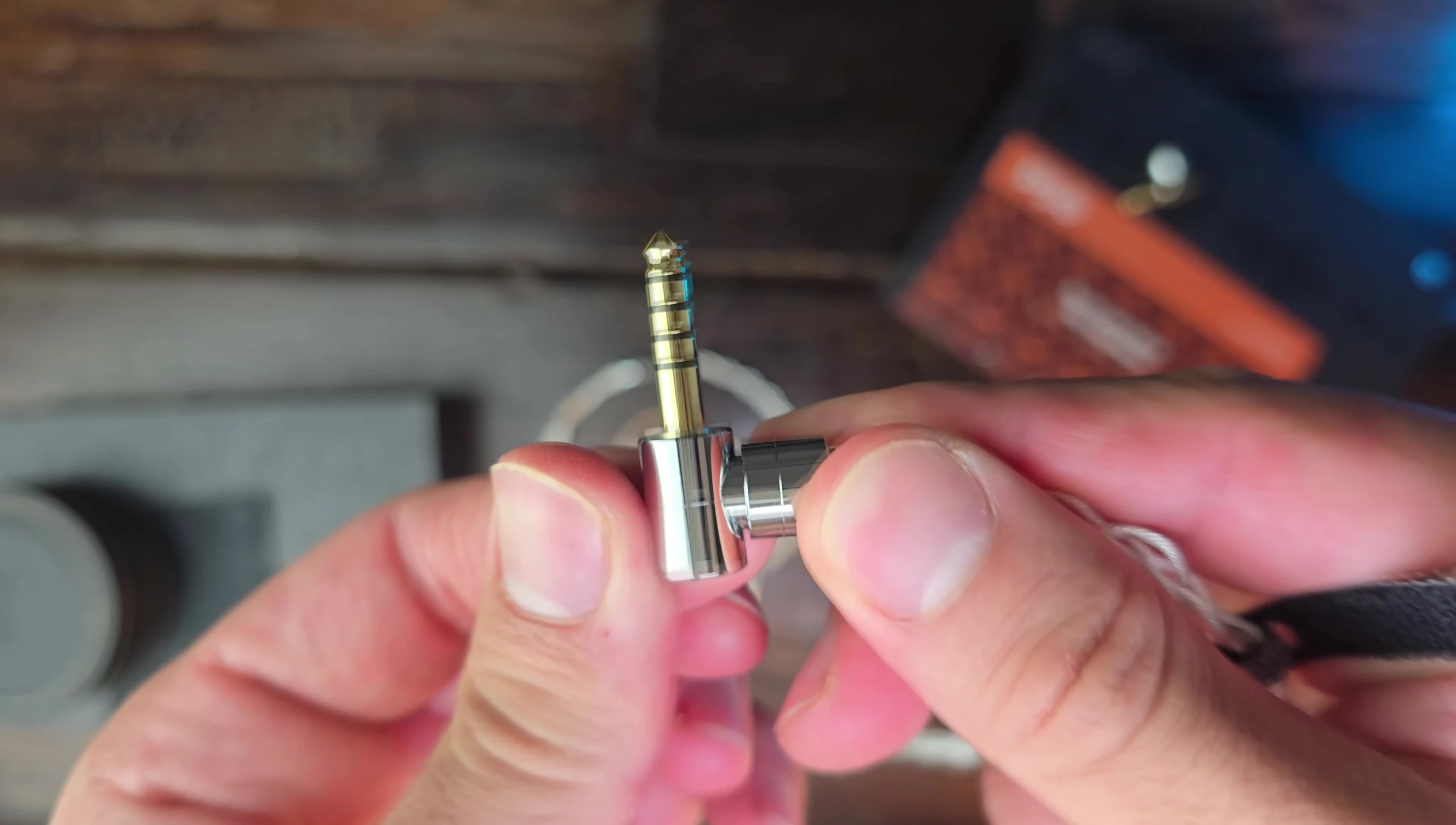Headphone detail showing build quality