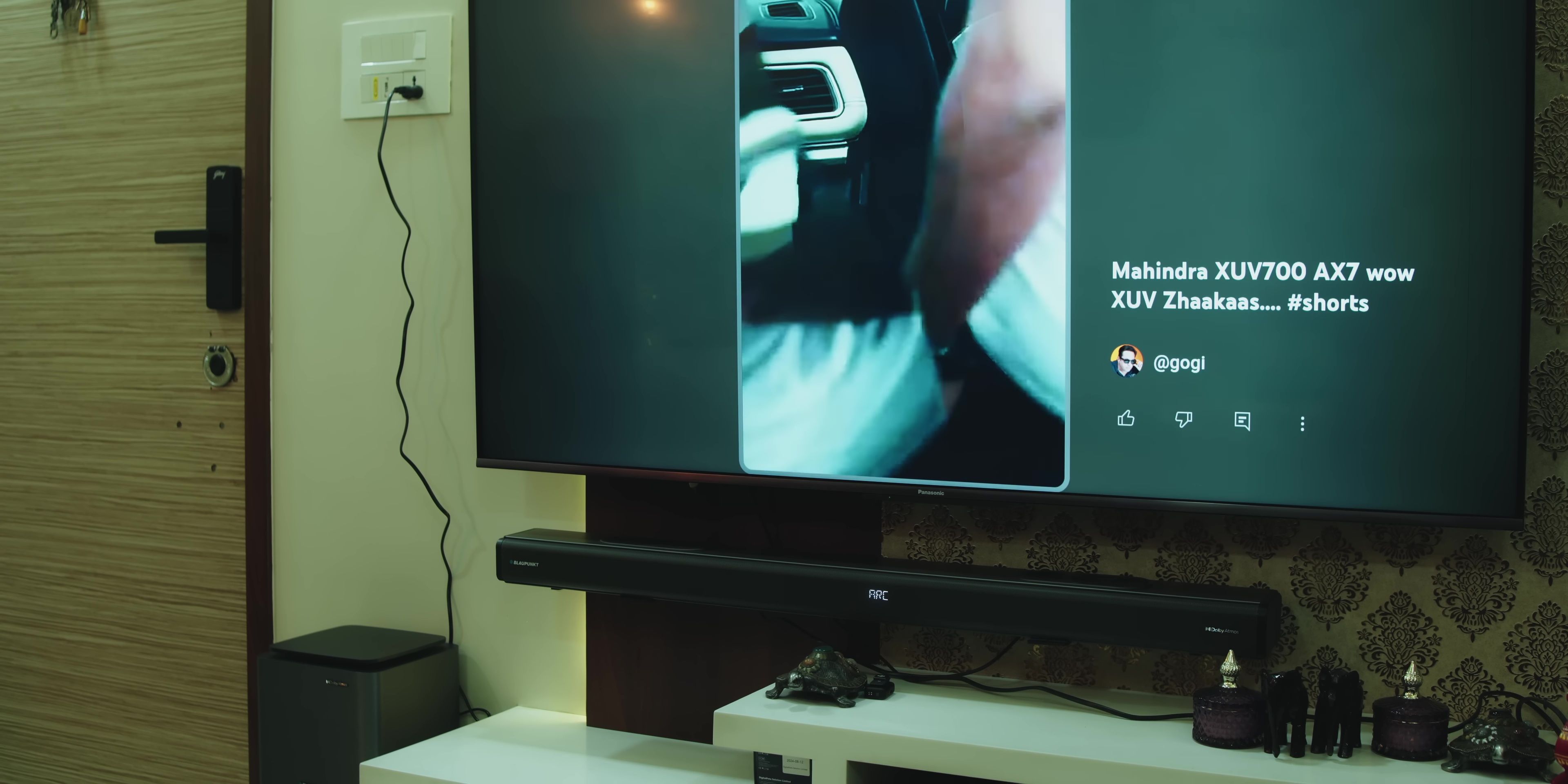 Remote control showcasing its features and settings.