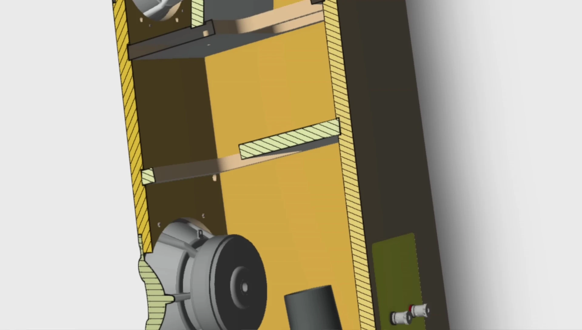 Close-up shot highlighting the rear vent of the midrange driver
