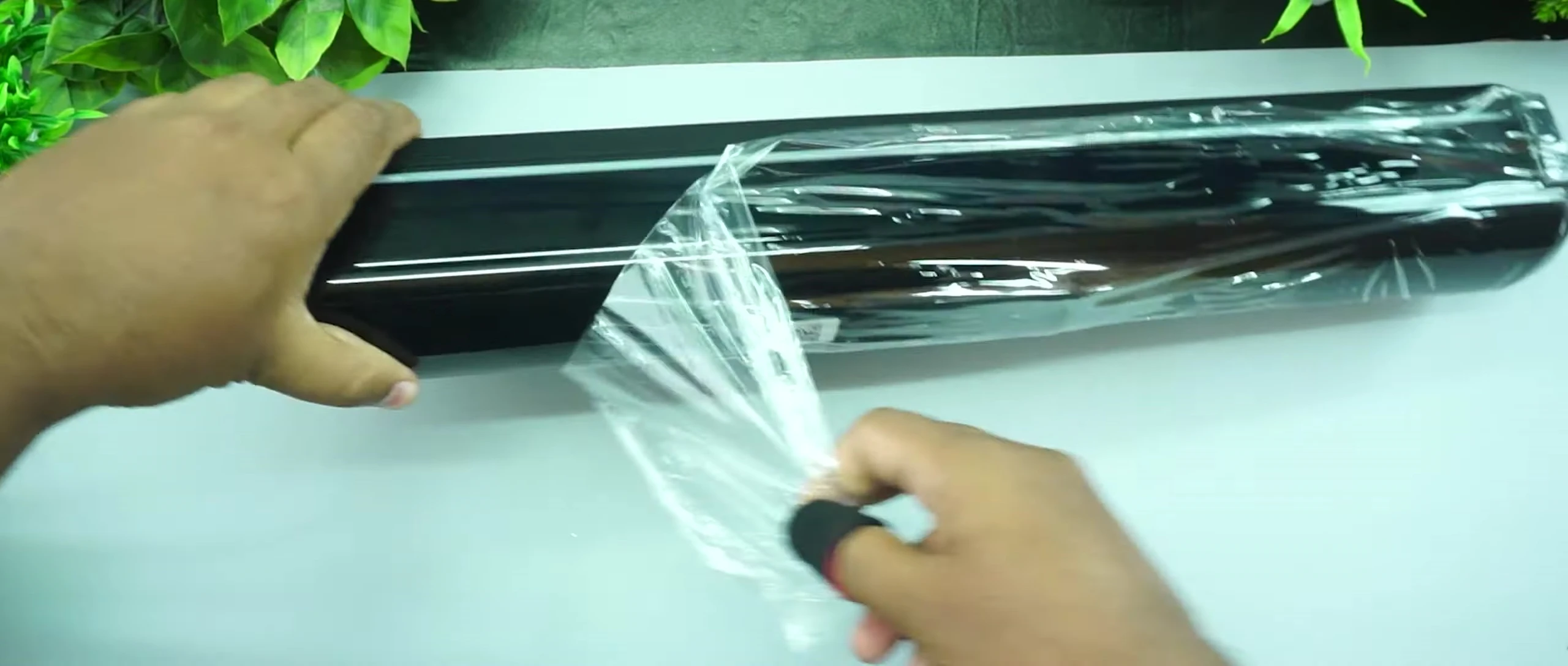 Soundbar close-up, showcasing its design