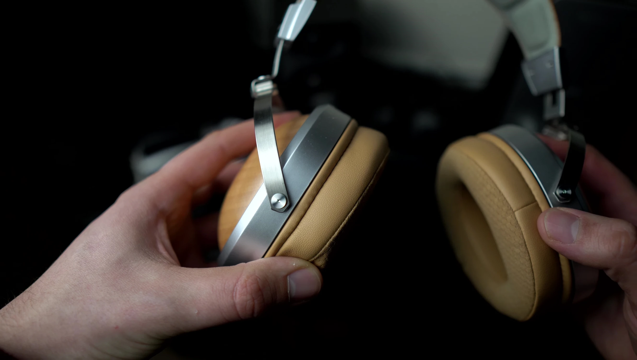 Detailed shot of the earpads and headband material.