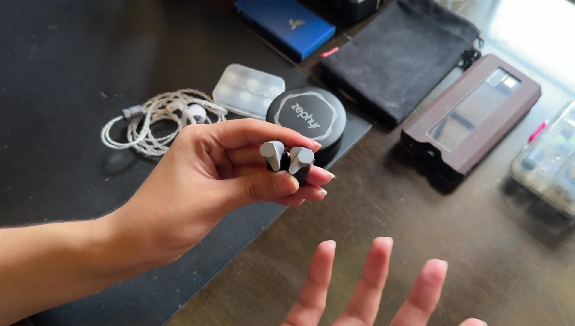 Close up of the IEMs