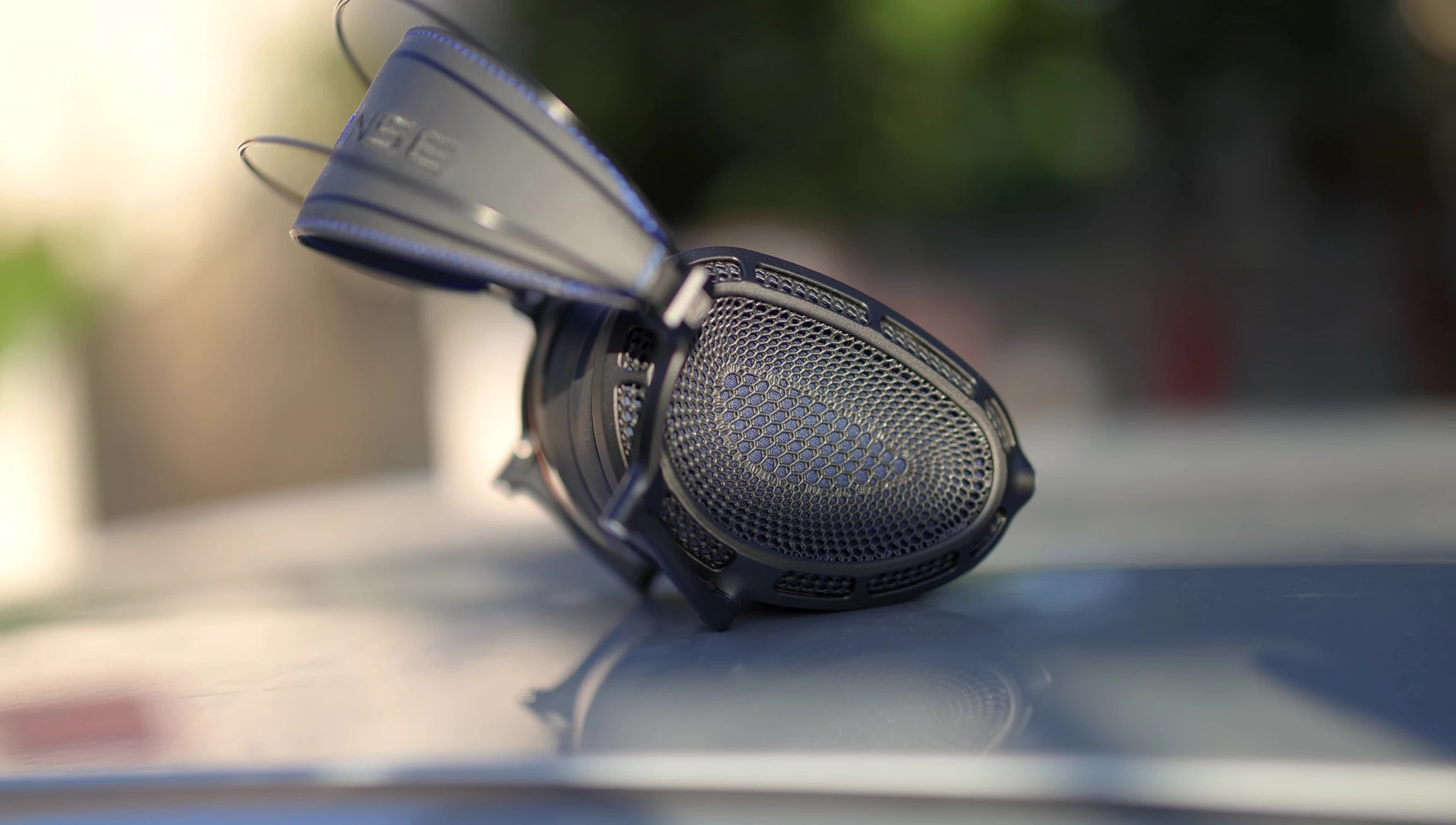 Close-up of the Dan Clark Audio Expanse headphones showing their compact and adjustable design.