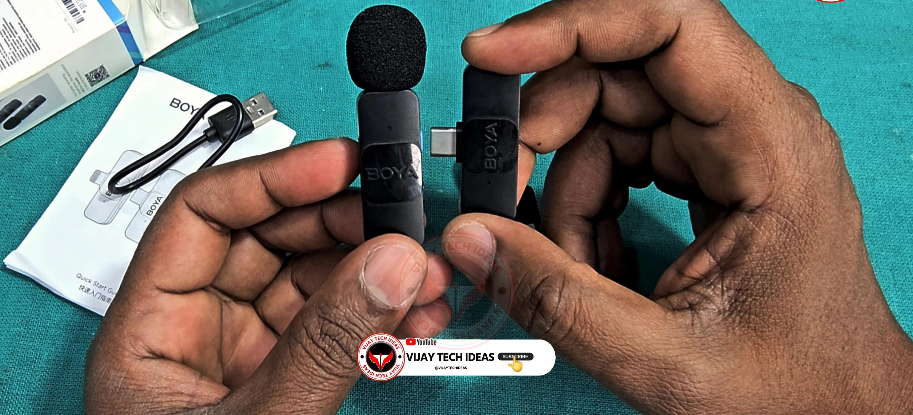Demonstrating the microphone's noise reduction feature.