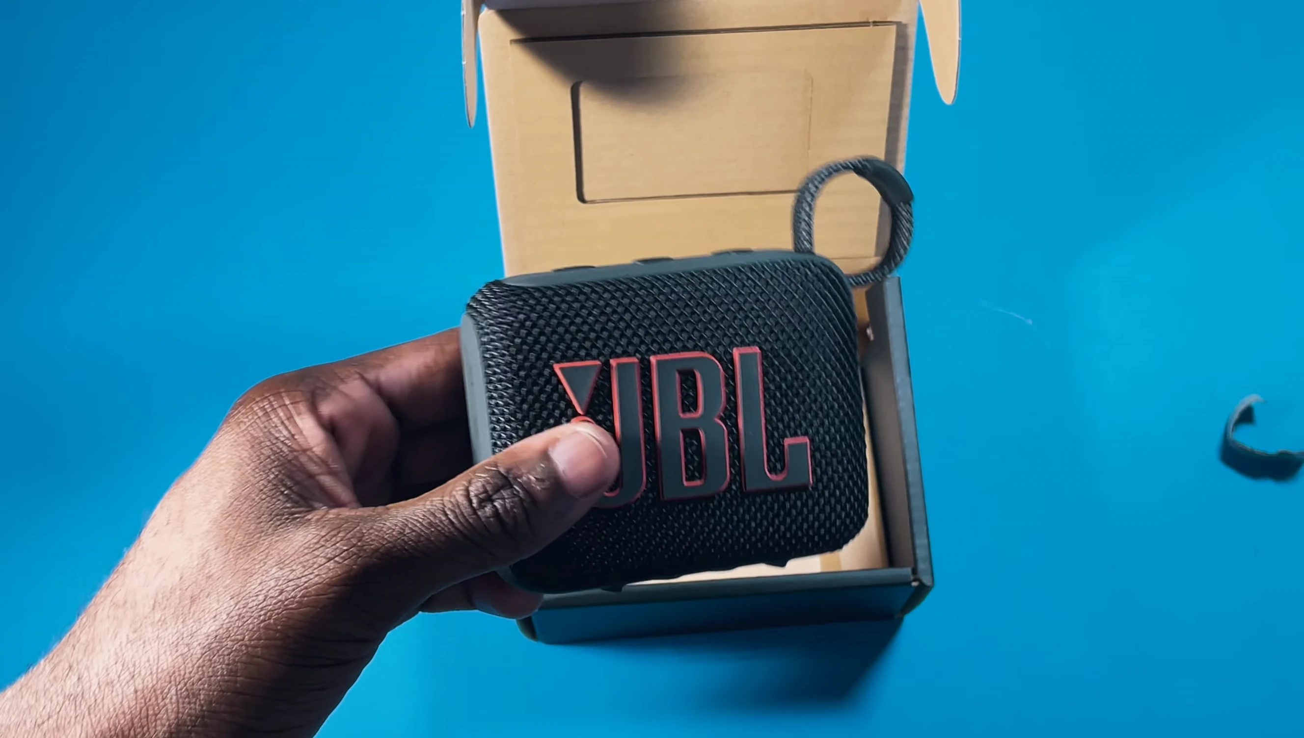Close-up of the JBL GO 4, showcasing its design.