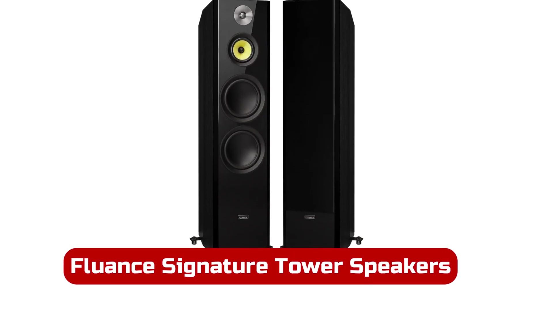 The Fluence Signature High-Fi speakers on display