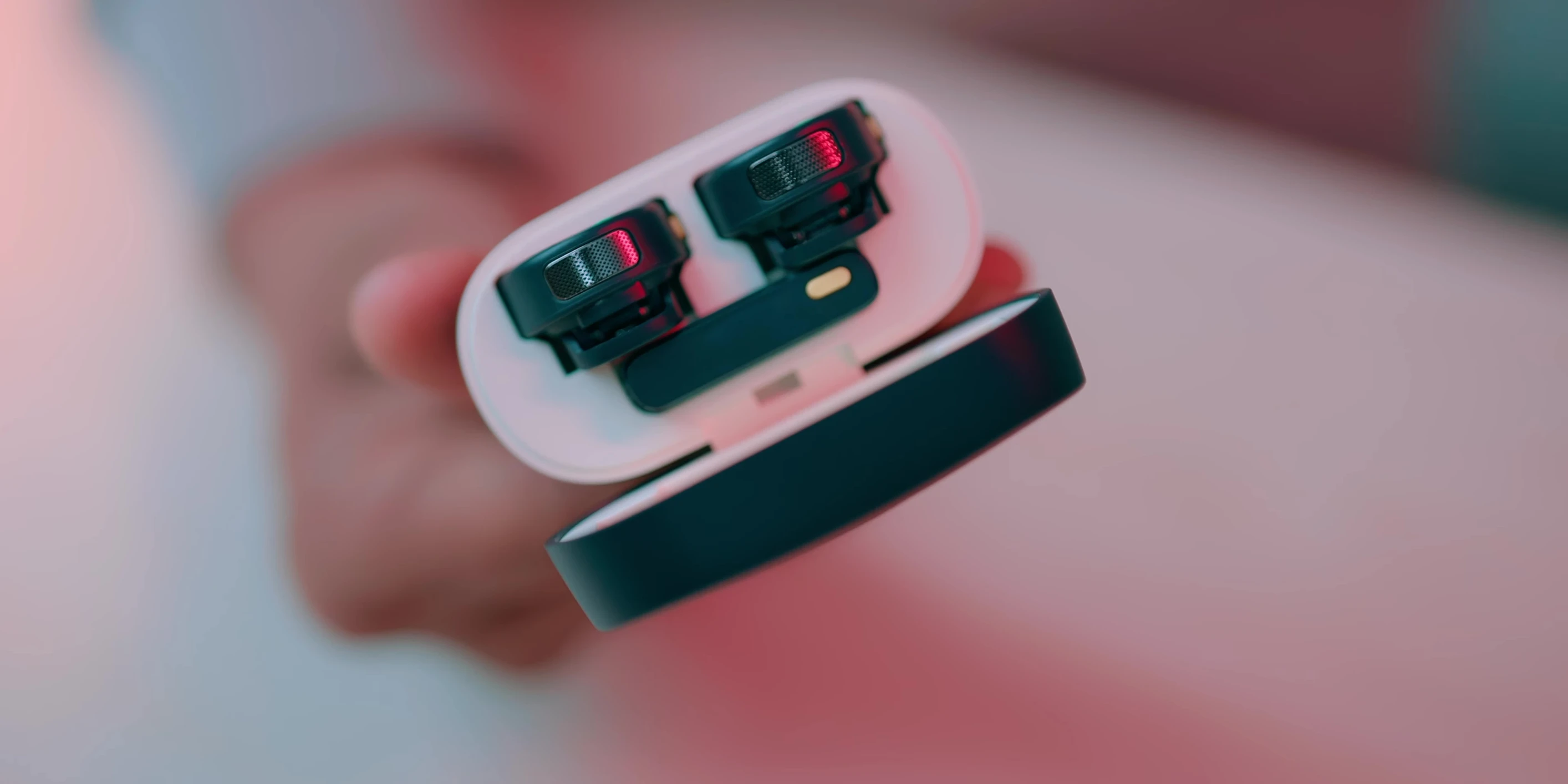 Close-up of the microphone showing its design and build quality