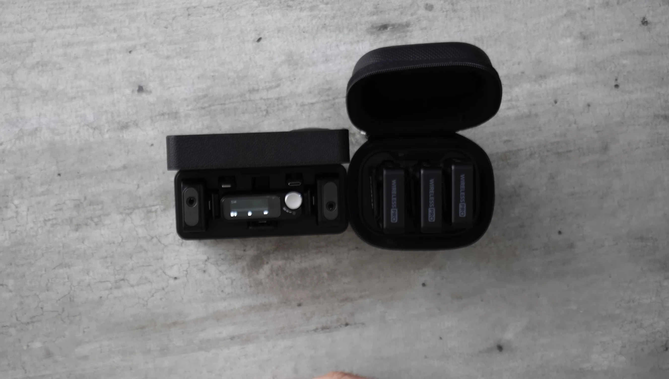 Comparison shot of Ceremon Ultra, DJI Mic 2, and Rode Wireless Go II systems.