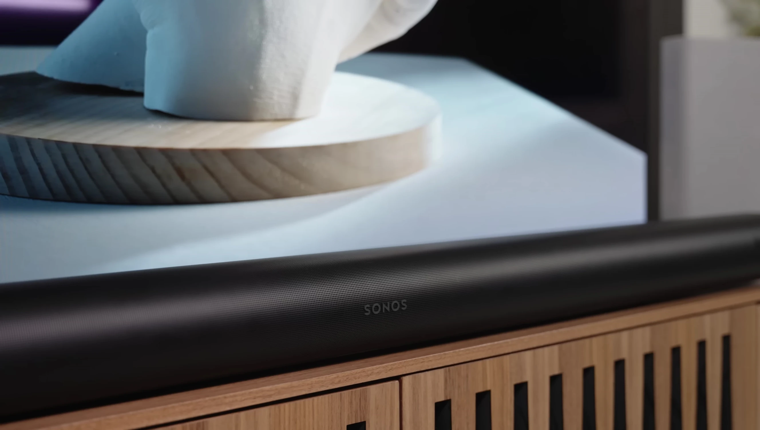 Sonos Arc Ultra soundbar showcasing its multiple drivers.
