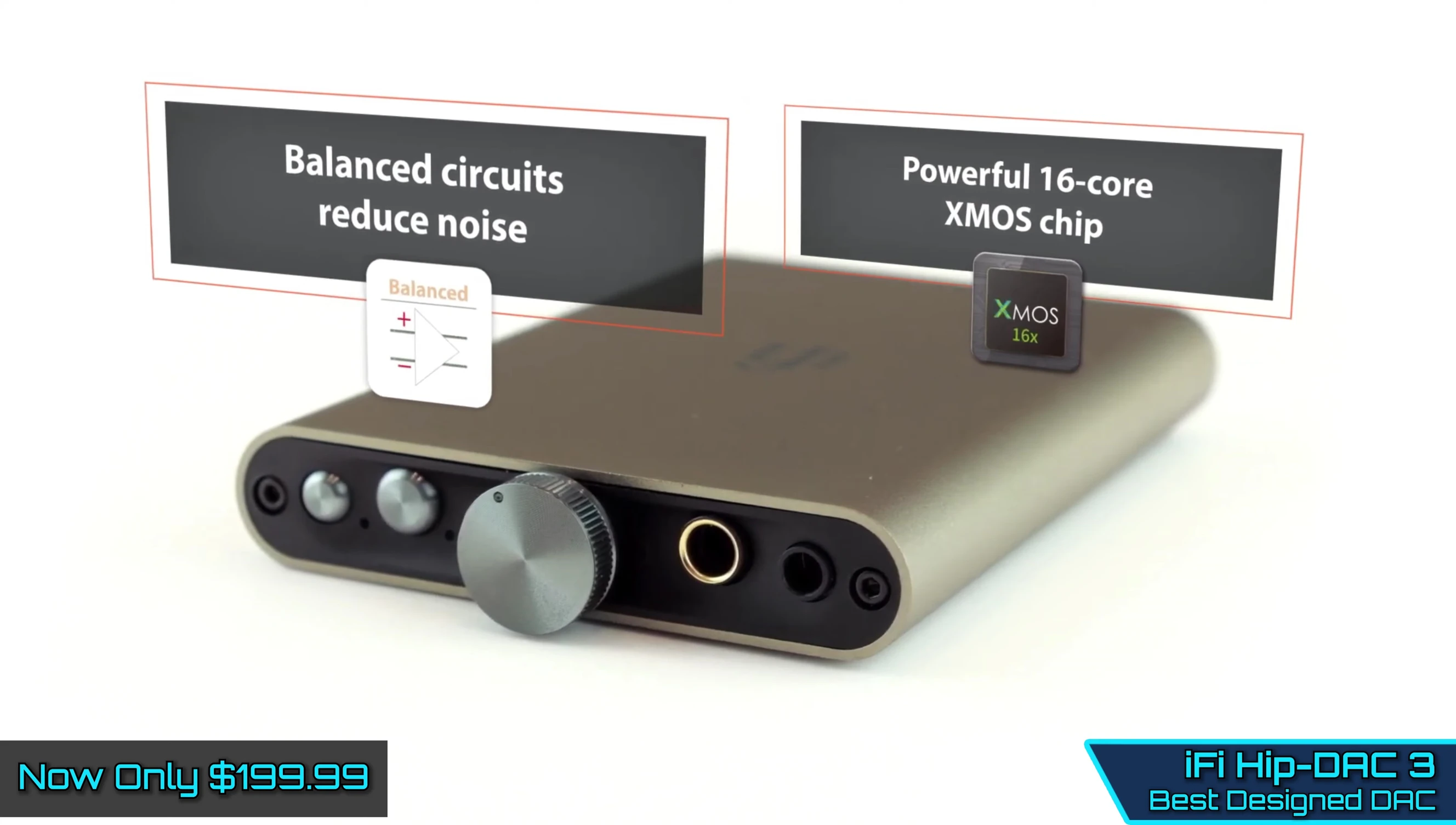 Image of the IFI hip-dac 3 showing its dual USB-C ports