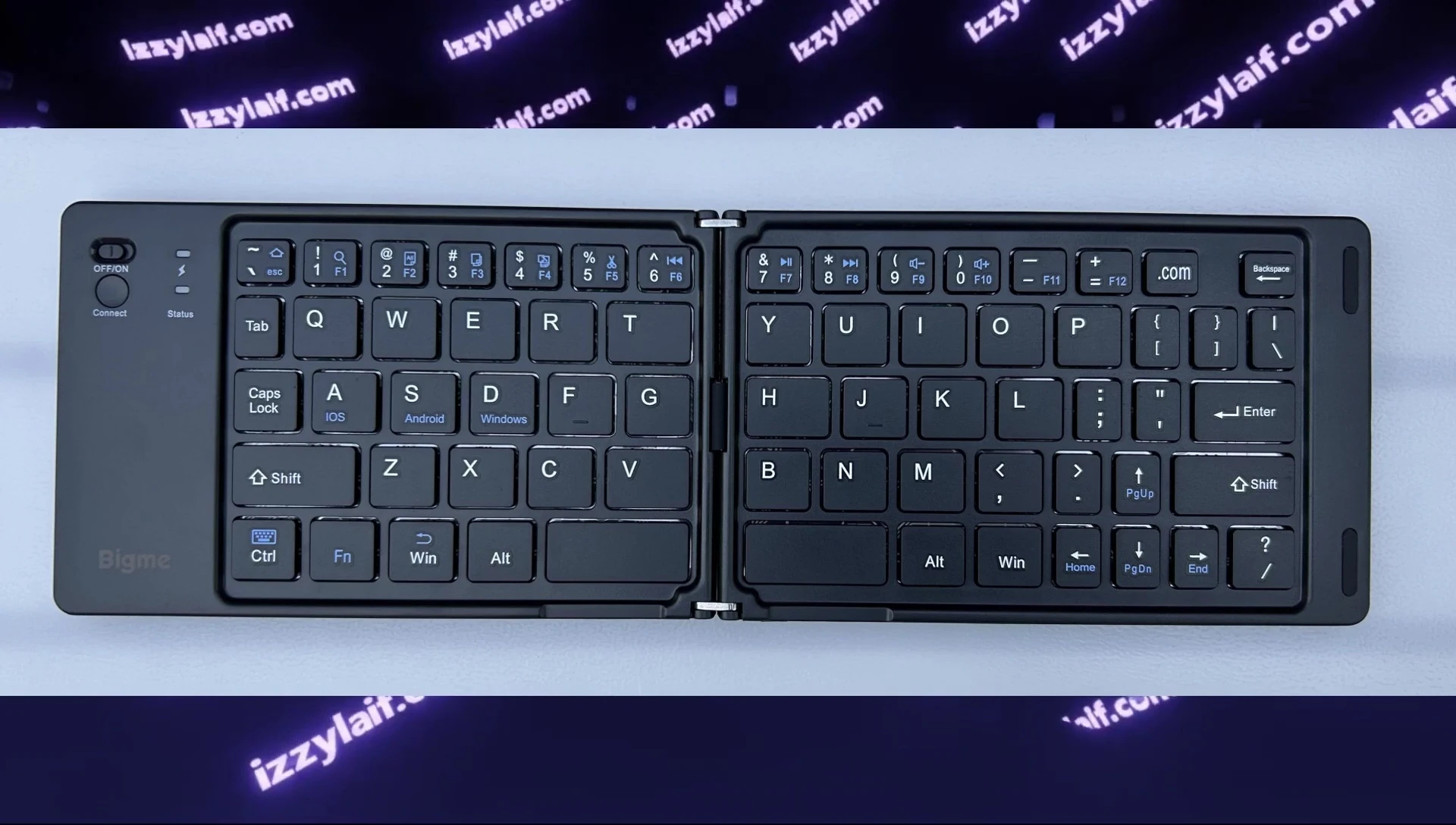 The reviewer discussing the keyboard's lack of wired mode.