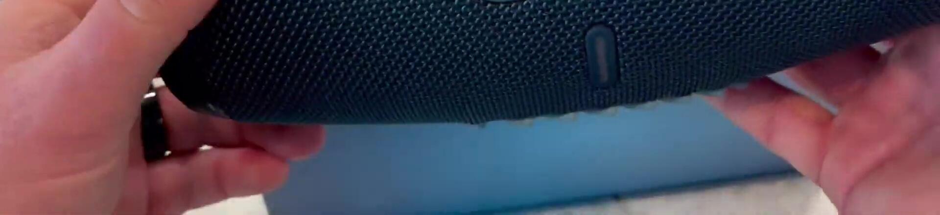 The speaker showcasing its design
