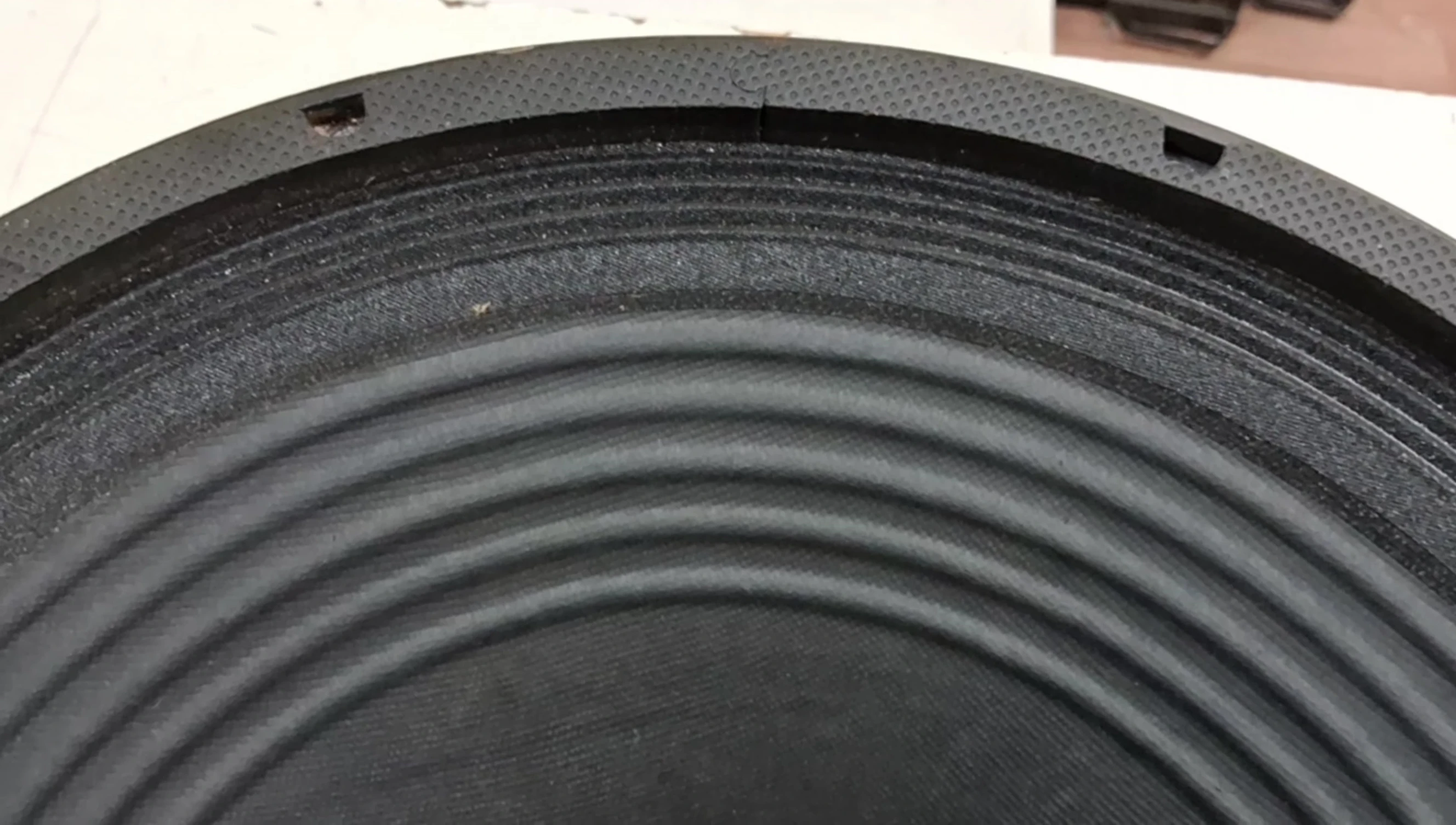 Close-up of the speaker cone