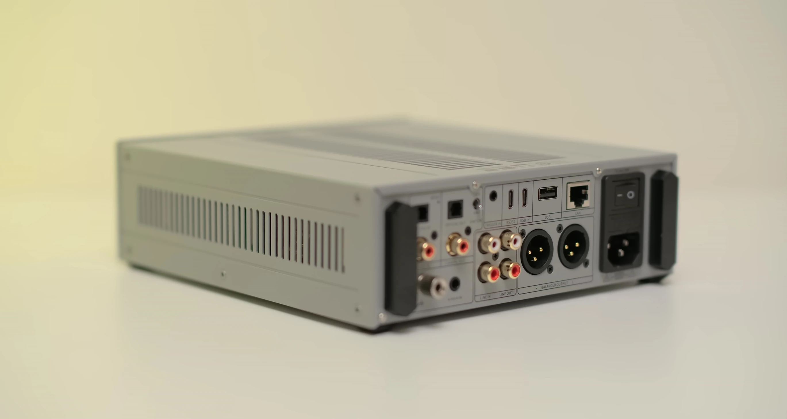 Rear panel of the FiiO K17 showing the various input/output ports