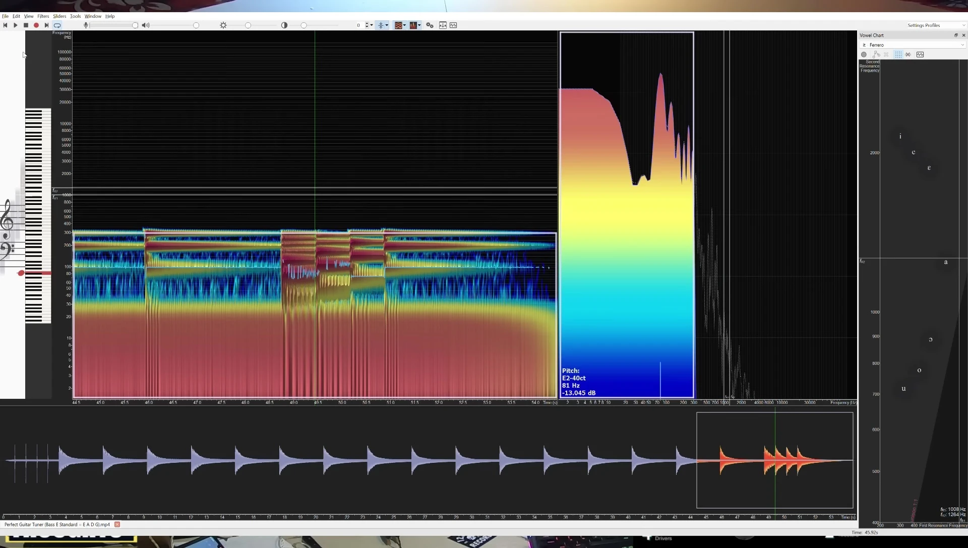 Screenshot of the reviewer playing a bass guitar