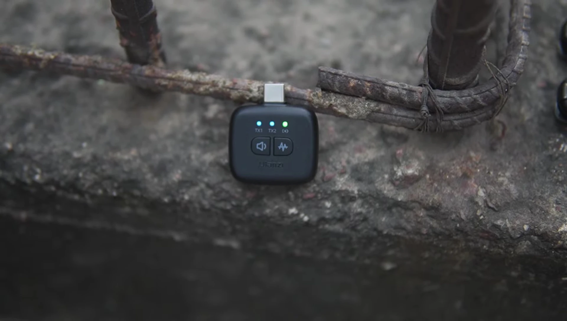 Demonstrating the various connectivity options (3.5mm and Type-C).