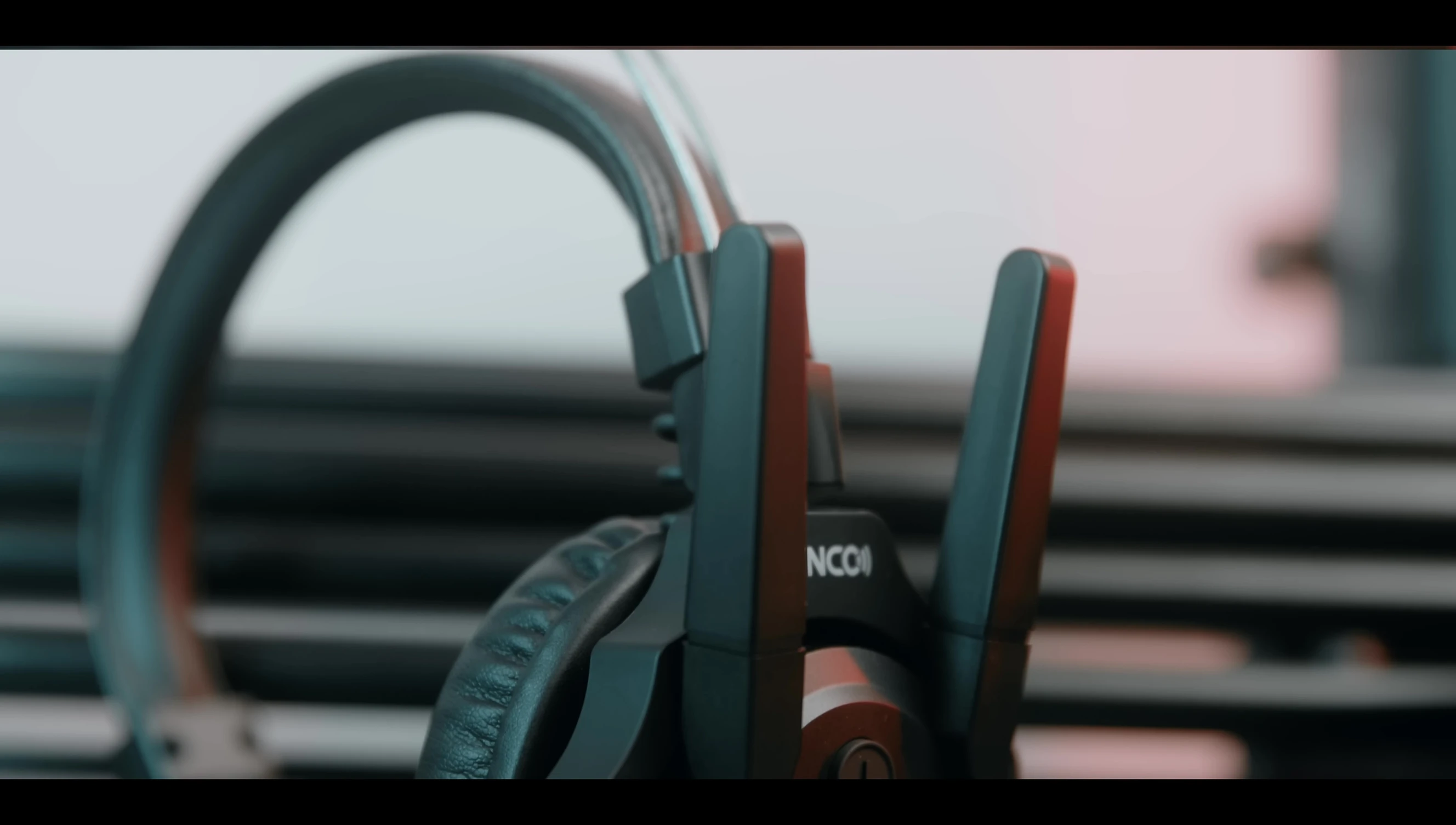 Close-up of the headset highlighting its lightweight design.