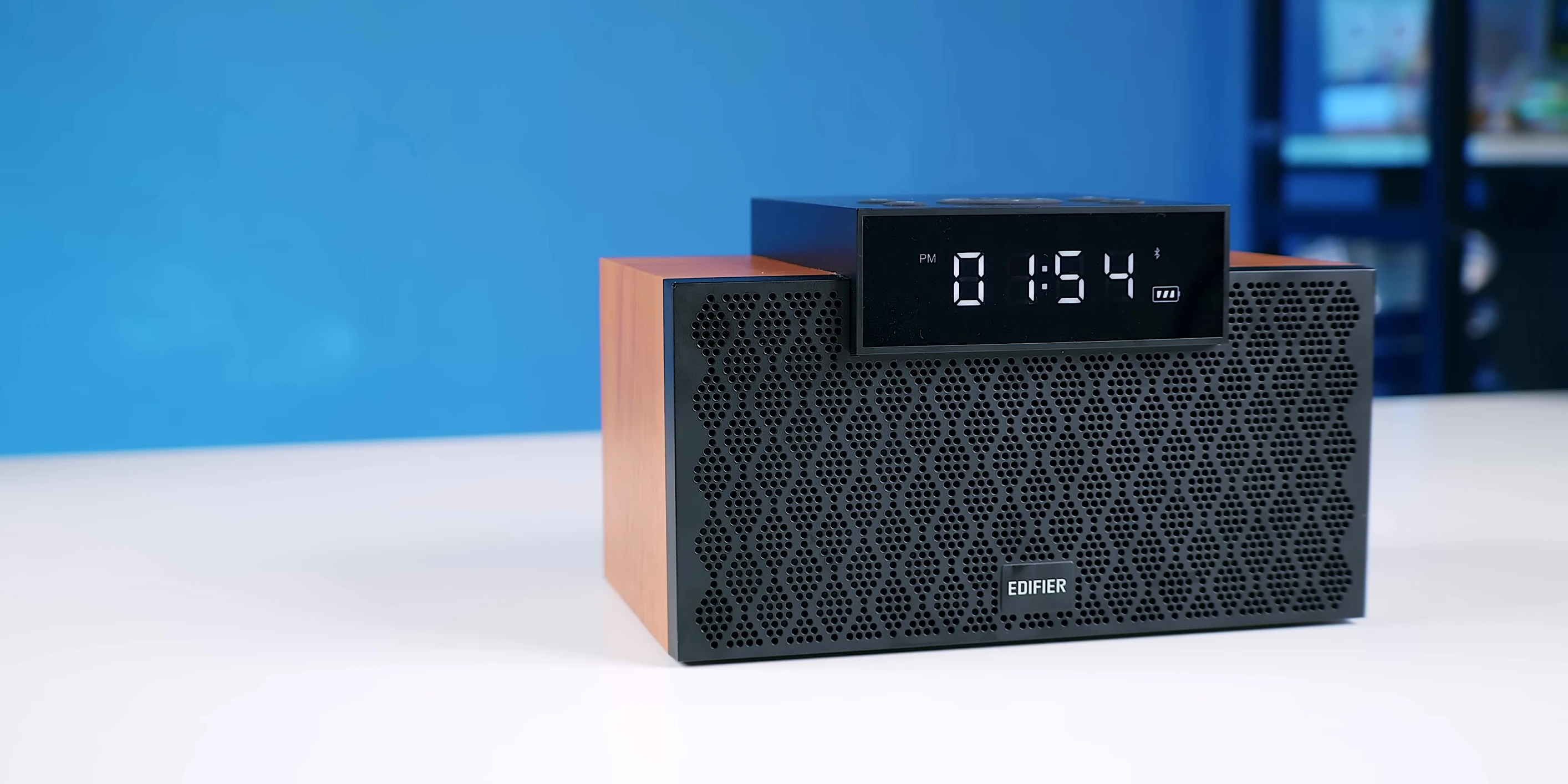 Close-up of the Edifier MP260 speaker showing its square design