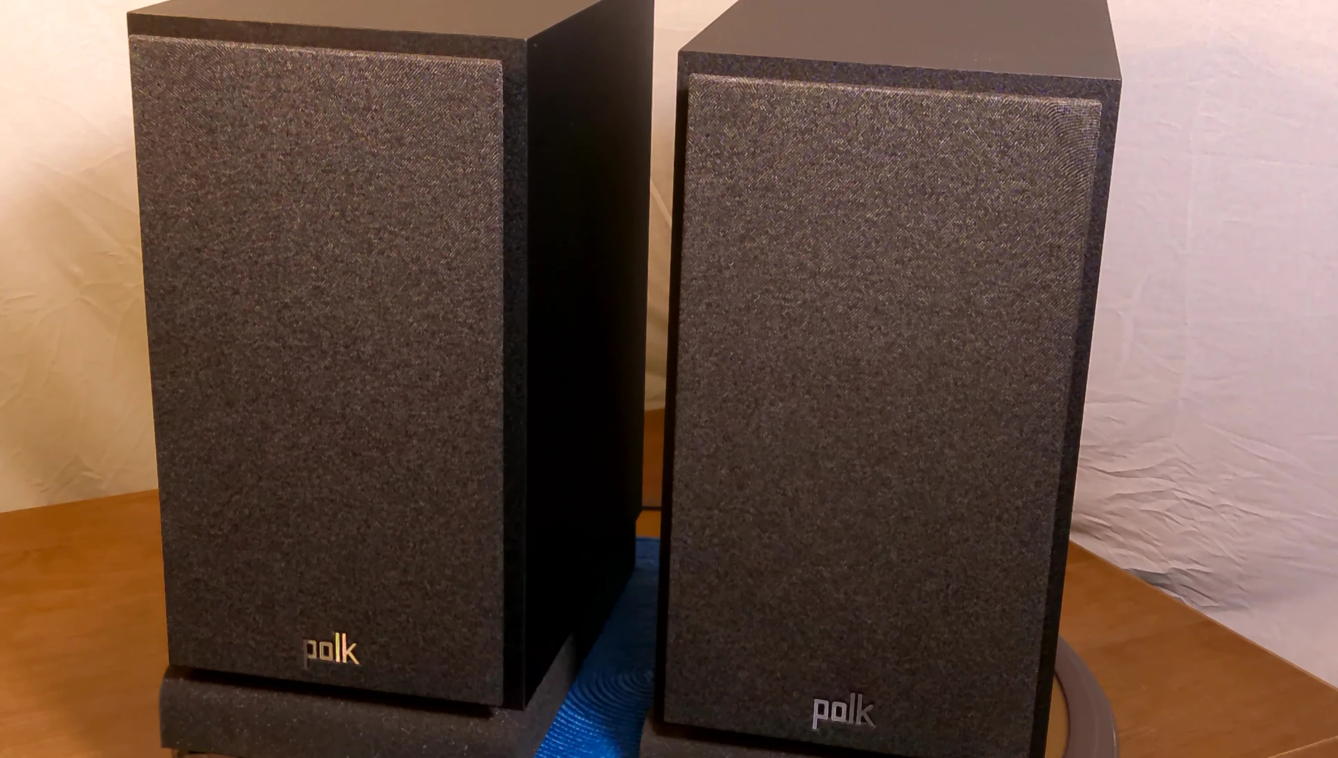 The speaker demonstrating its ability to fill a room with sound.
