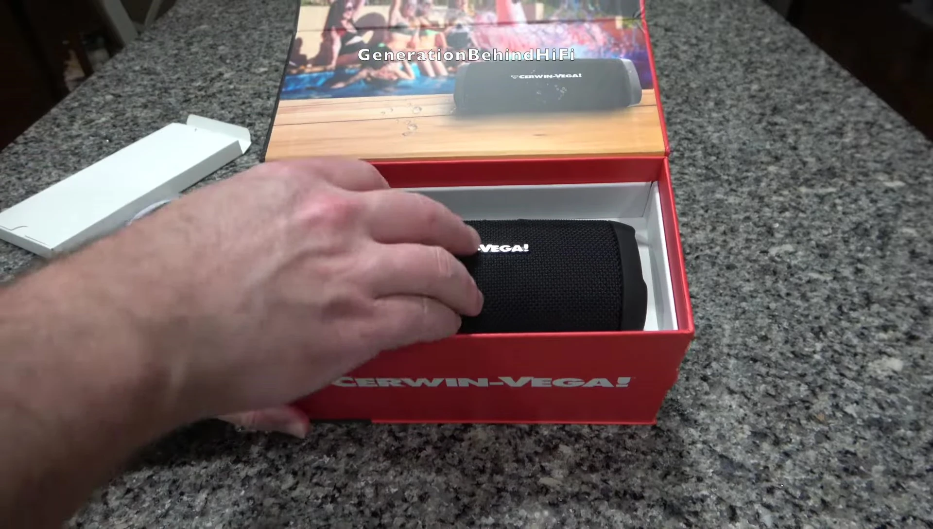 The Cerwin-Vega VegaMini Bluetooth speaker in black.