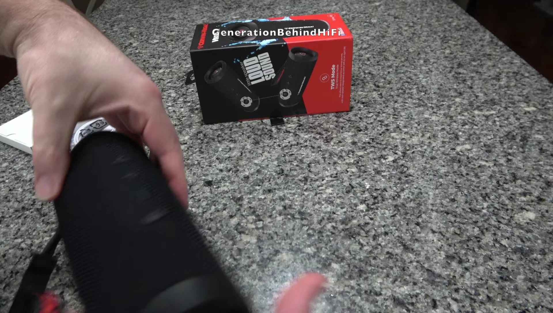 Close-up of the VegaMini showing its rubberized exterior.